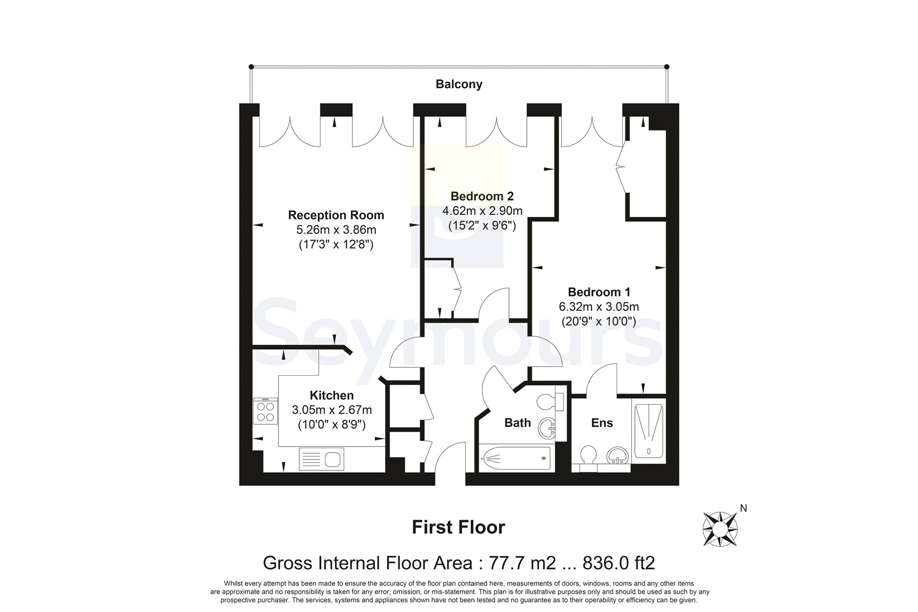 Flat 10, Copper Beech House,, Heathside Crescent, Surrey floorplan