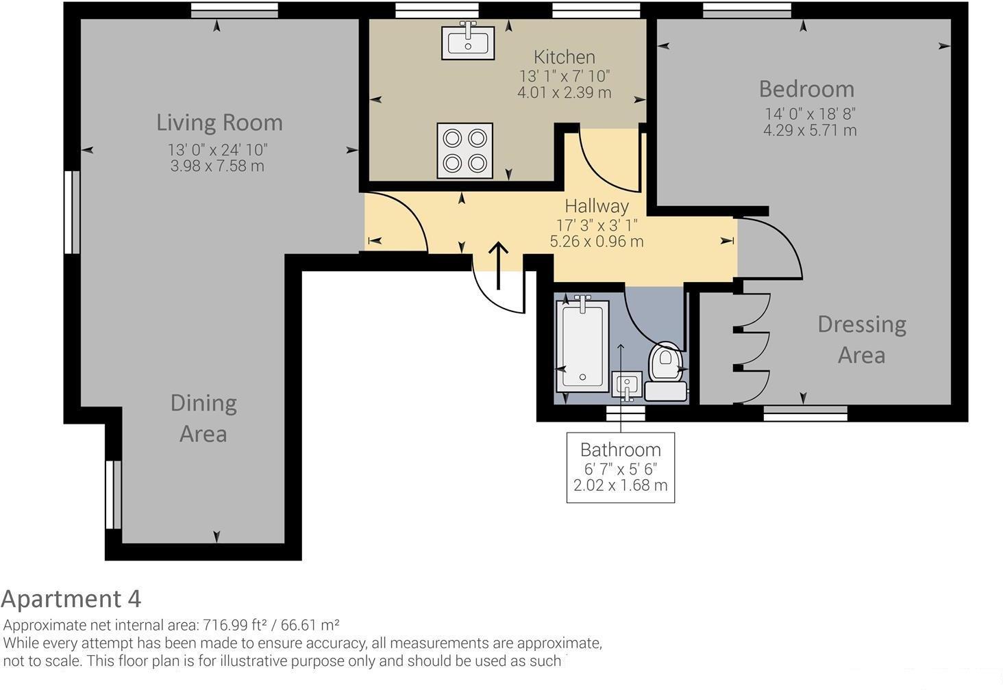 Flat 4 Promenade View, Marine Drive, Hornsea floorplan