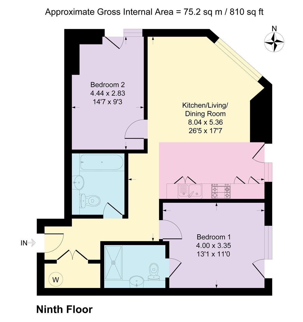 904, Crown View, 190 Dantzic Street, Manchester floorplan