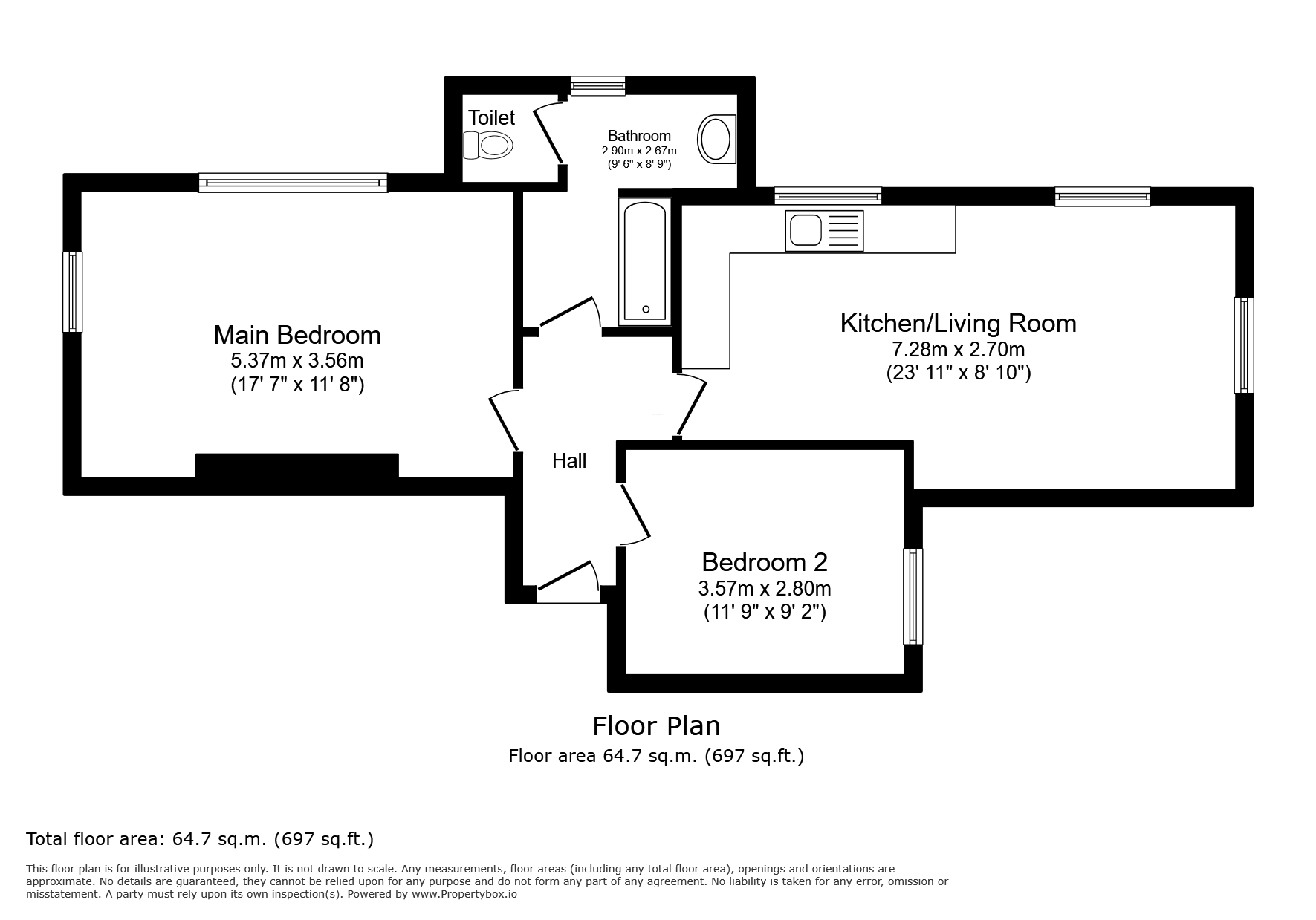Flat 1 Simpsons House, 36, St. Marys Gate, Derbyshire floorplan