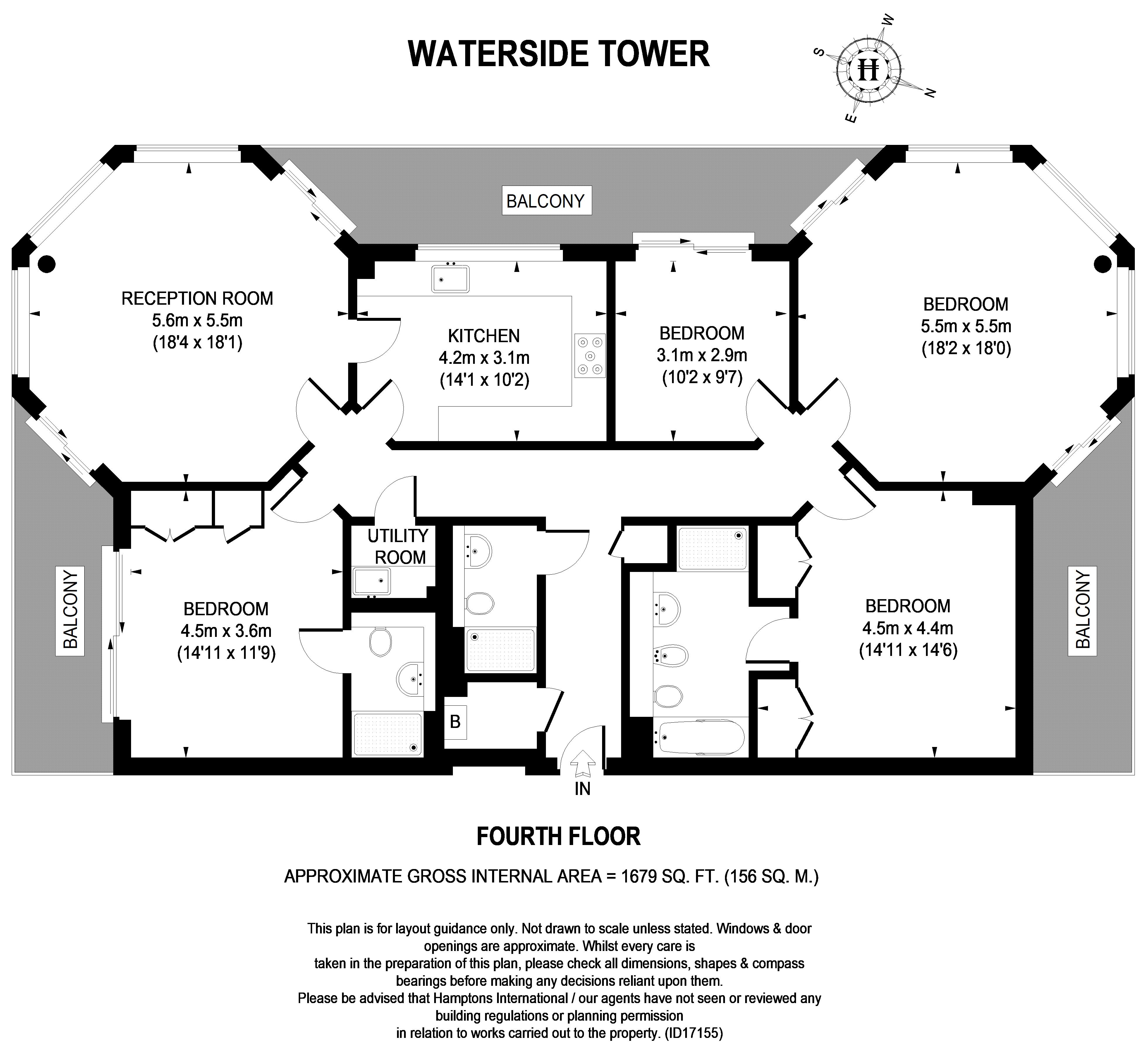 Apartment 8, Waterside Tower, Imperial Wharf, London floorplan