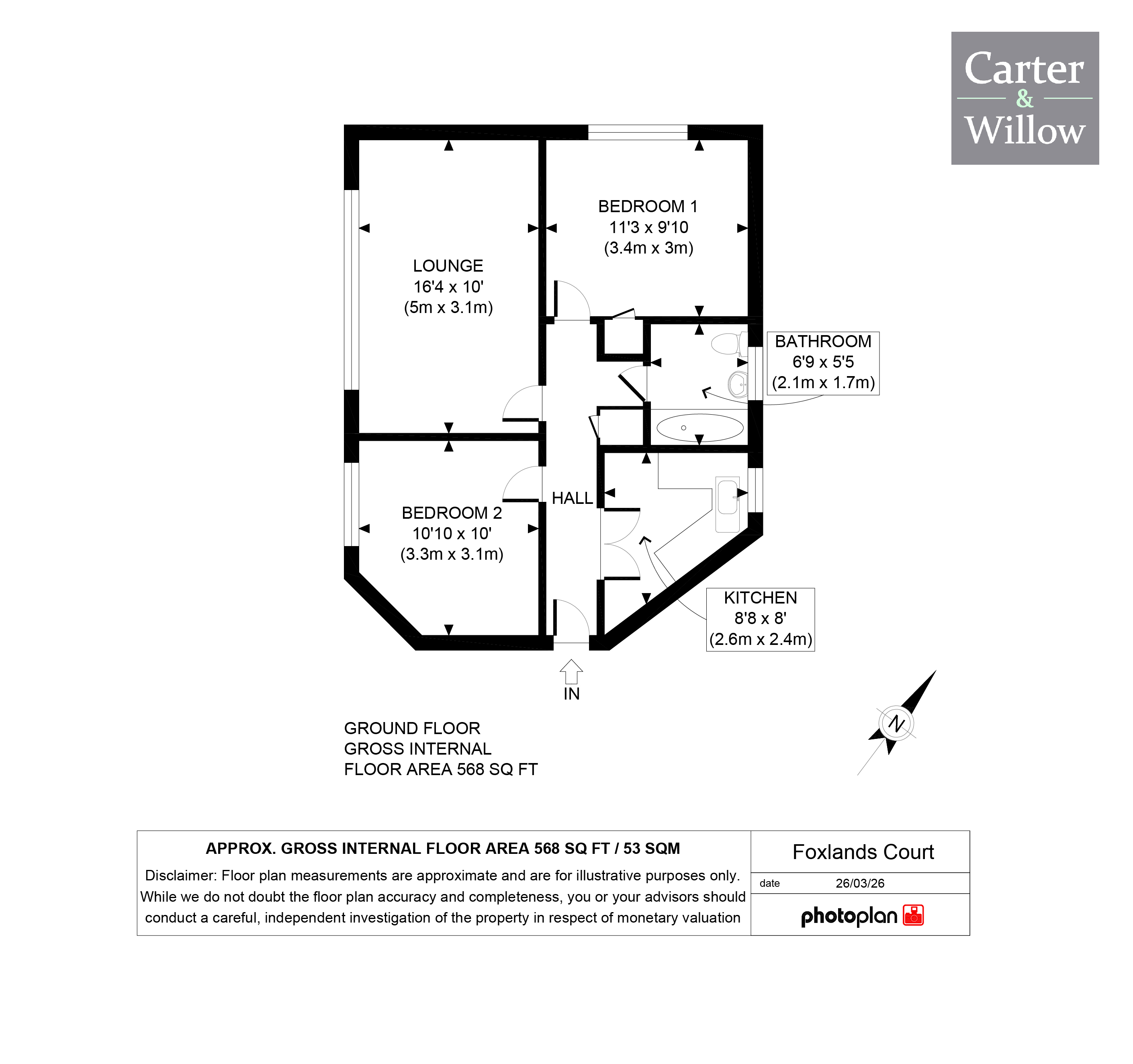 2 , Foxlands Court, Rainham Road South, Dagenham floorplan