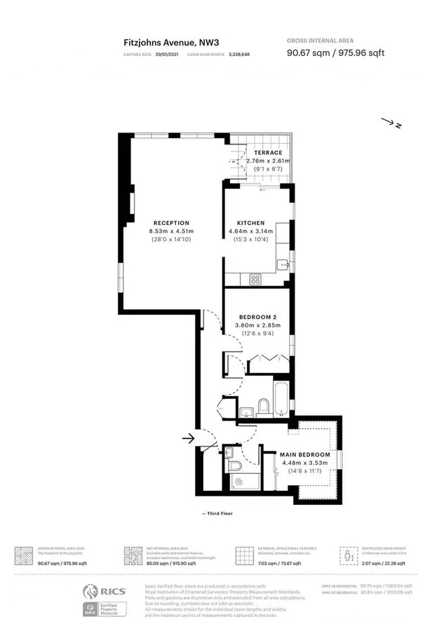 17, 51 Fitzjohns Avenue, London floorplan
