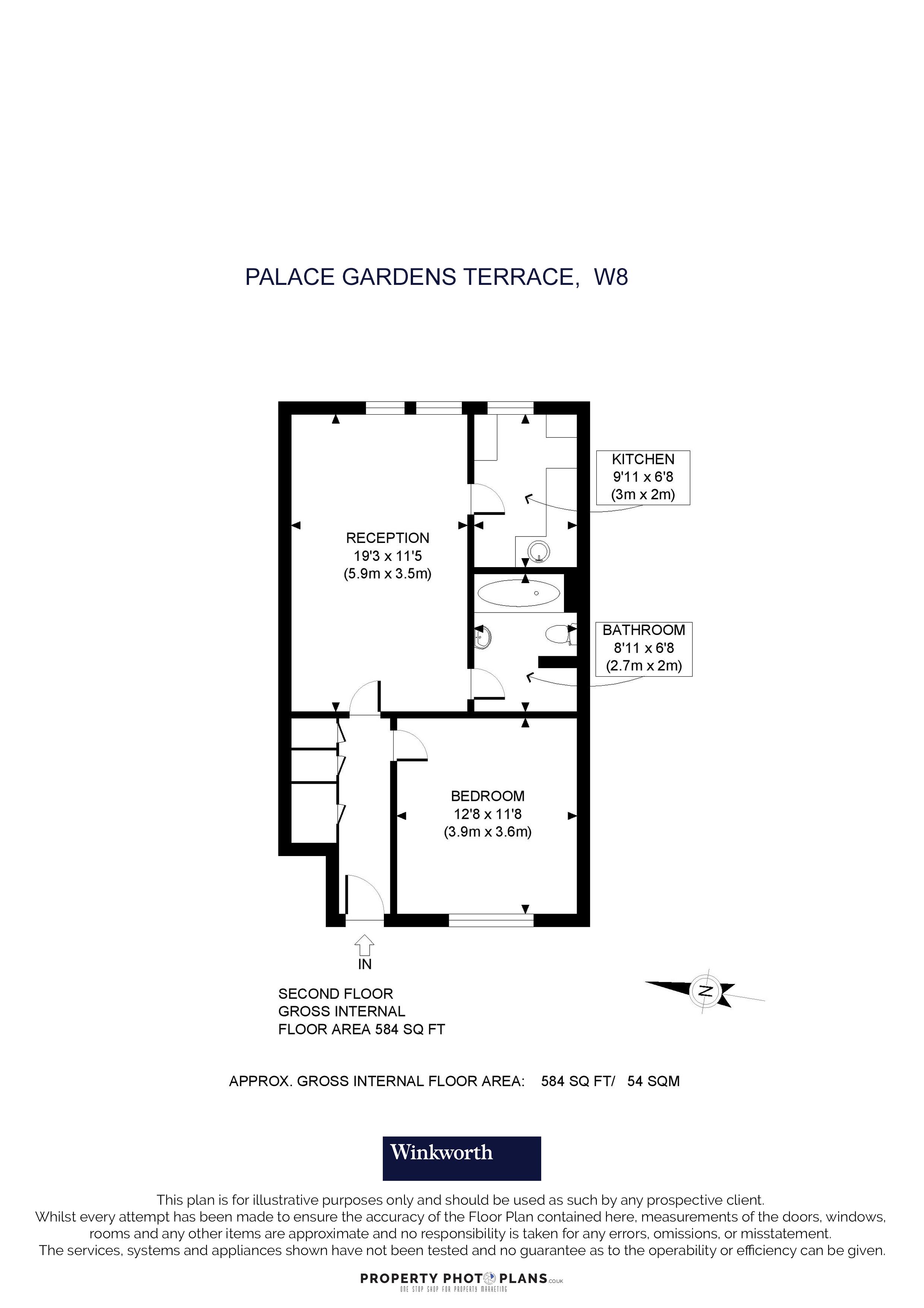 Flat 4, 47, Palace Gardens Terrace, London floorplan