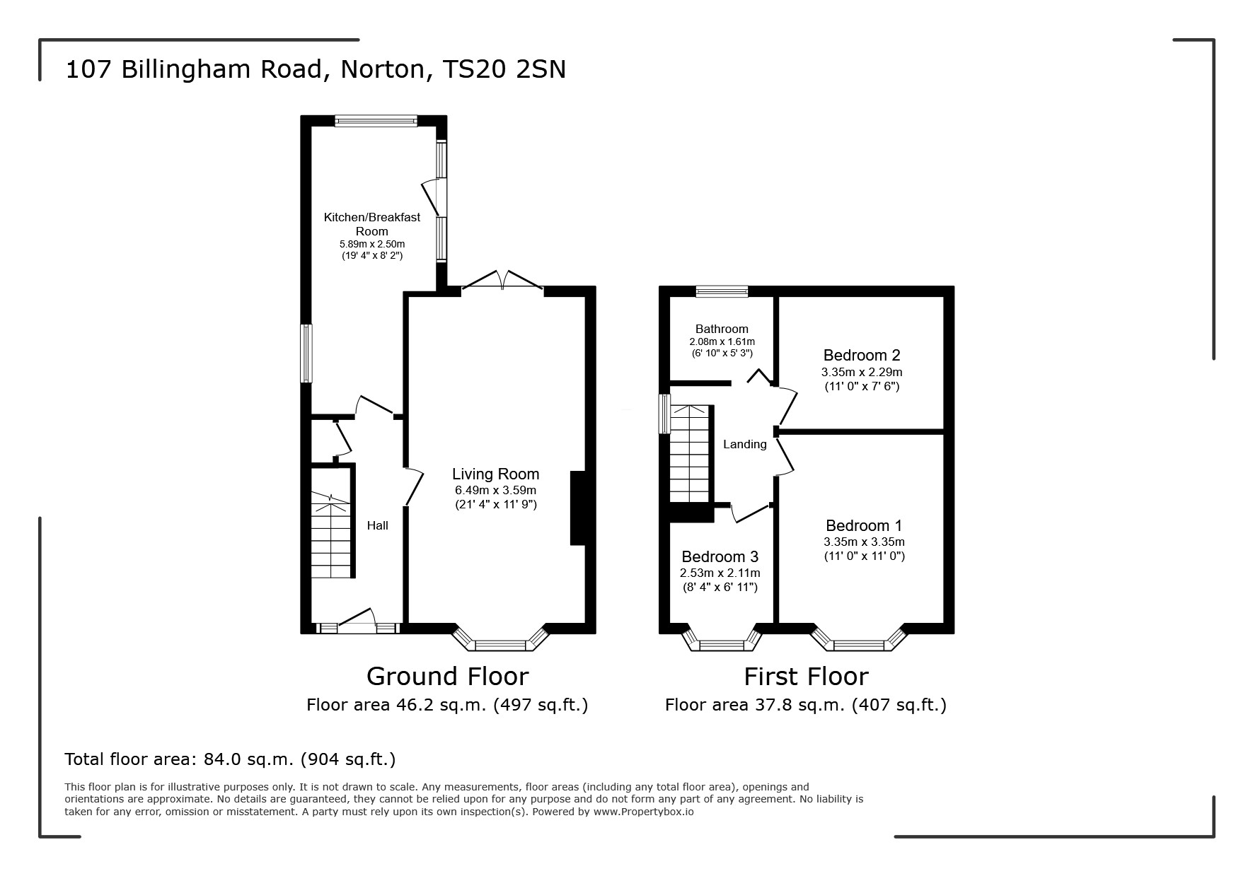 107, Billingham Road, Stockton-on-Tees floorplan