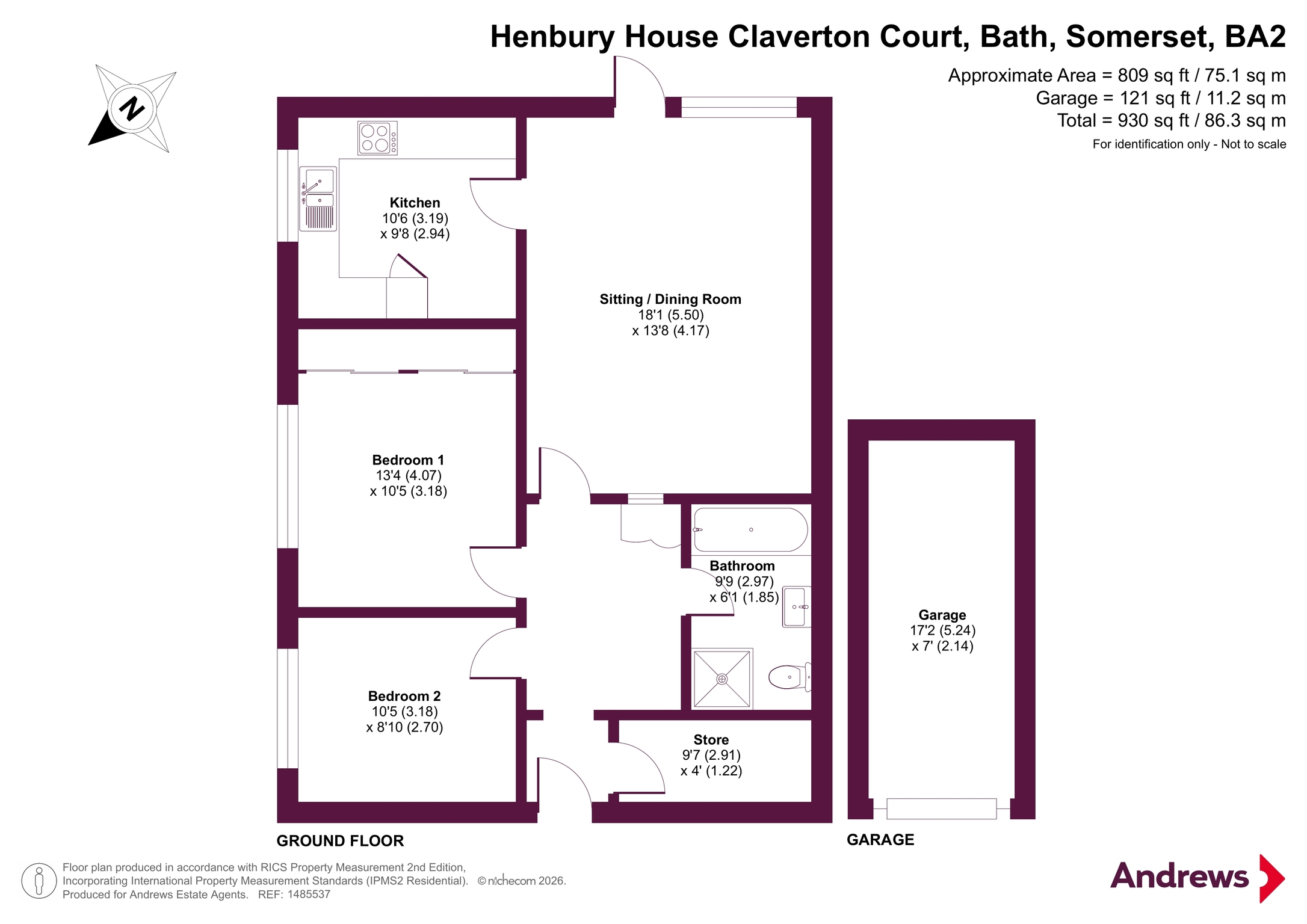 Flat 3, Henbury House,, Claverton Court, Somerset floorplan
