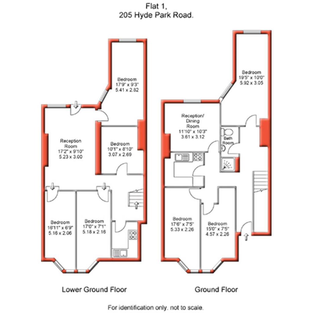 Flat 1, 205, HYDE PARK ROAD, Leeds floorplan