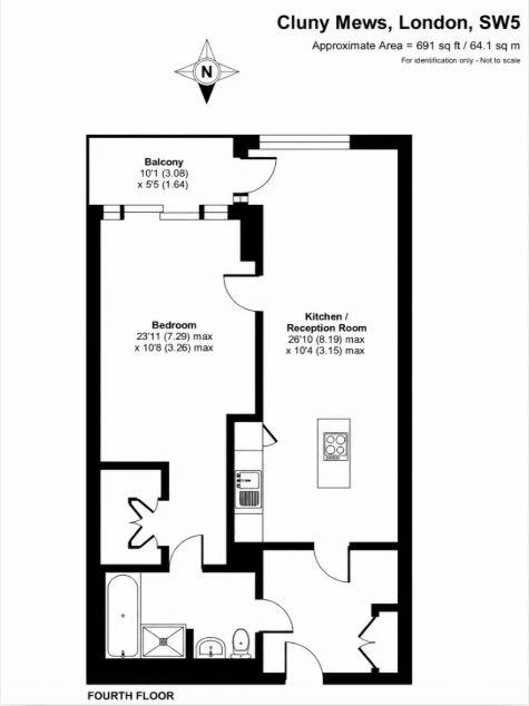 Apartment 33, 3 Cluny Mews, London floorplan