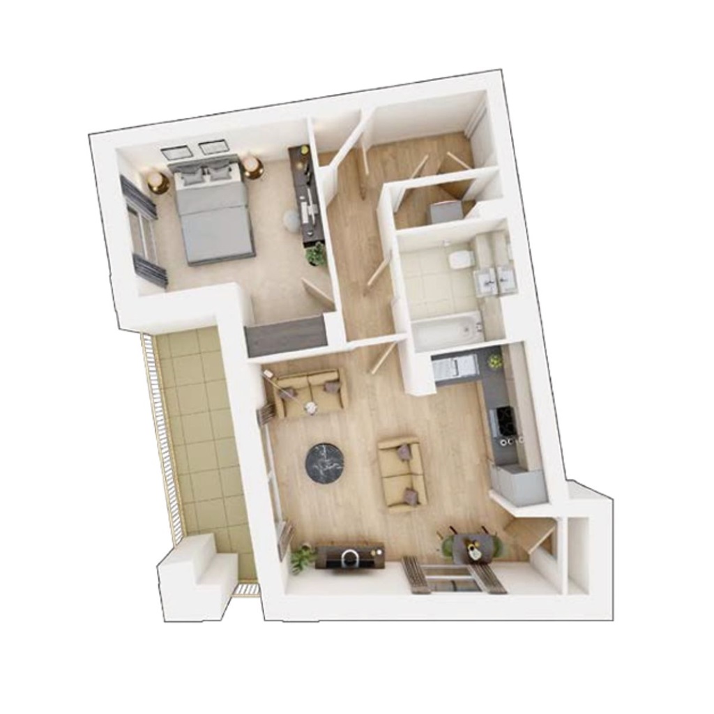 1 Bed Block C - Plot 106, Copper Yard Hackney Wick, 88 Whitepost Lane, Hackney Wick floorplan