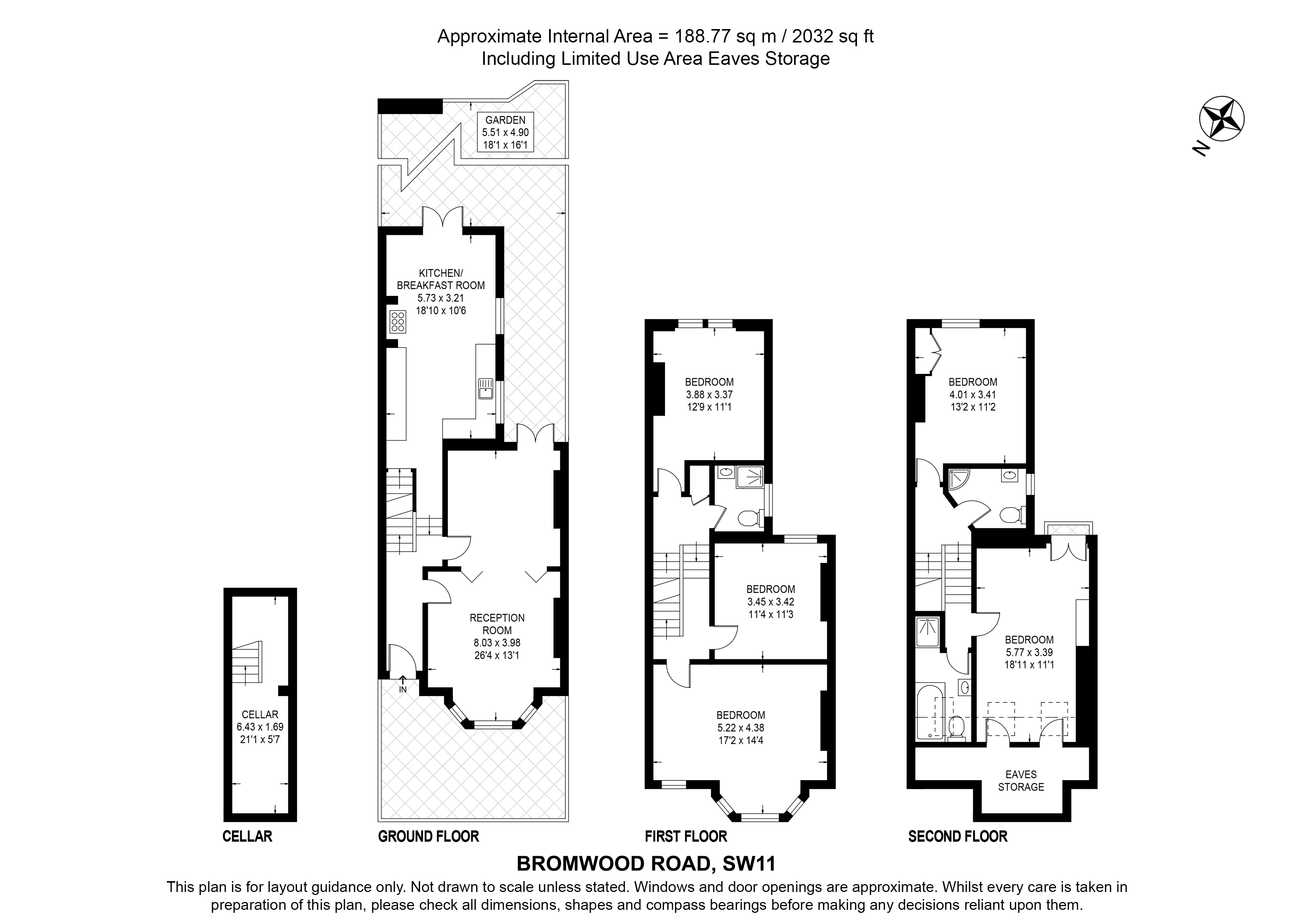 203, Broomwood Road, London floorplan