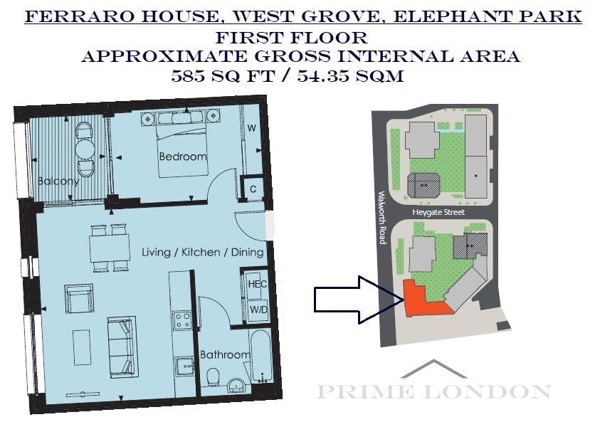 1 Bedrooms Flat for sale in Ferraro House, 149 Walworth Road, Elephant Park SE17