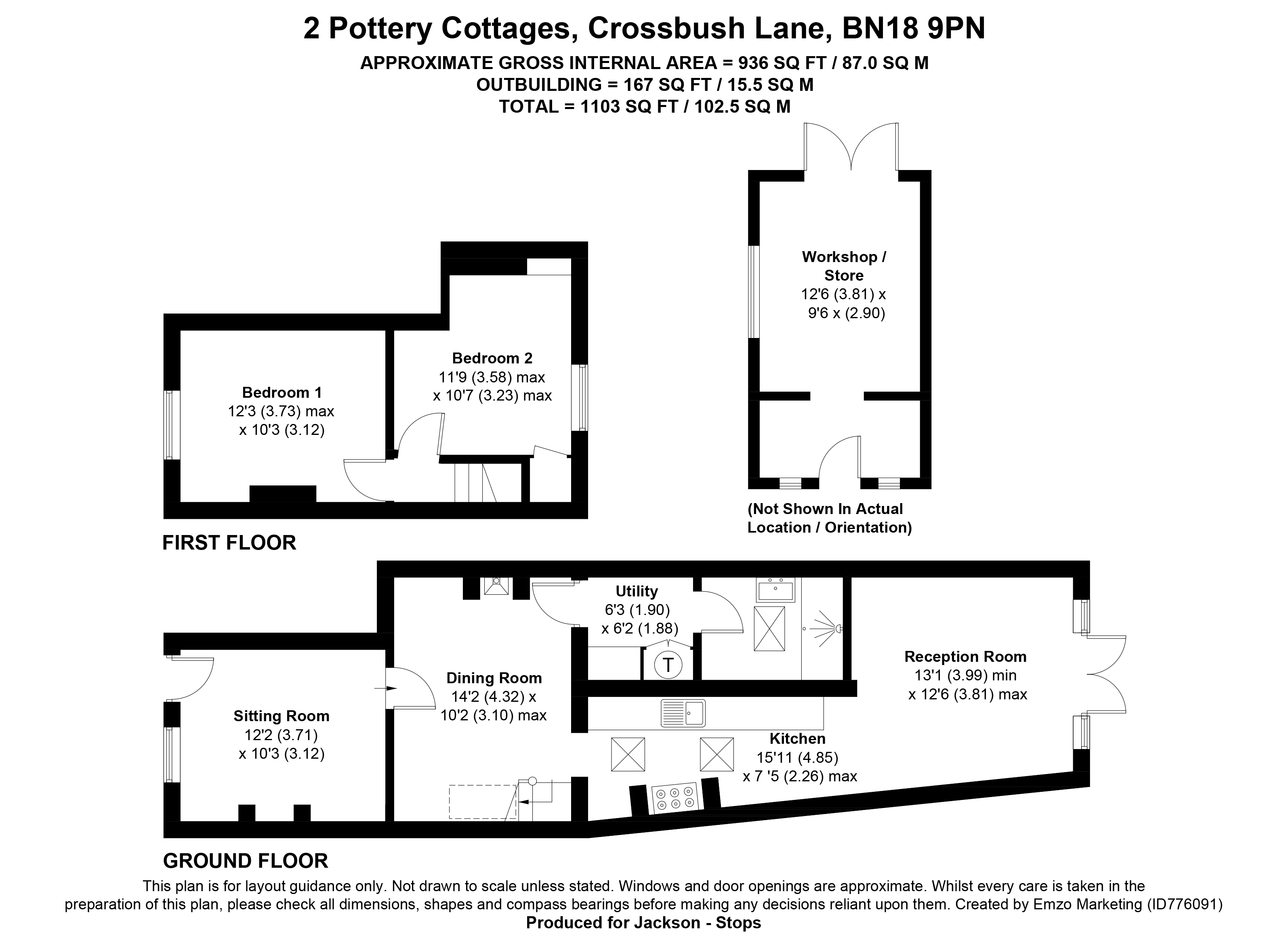 Crossbush Lane, Poling, Arundel, West Sussex BN18, 2 bedroom terraced