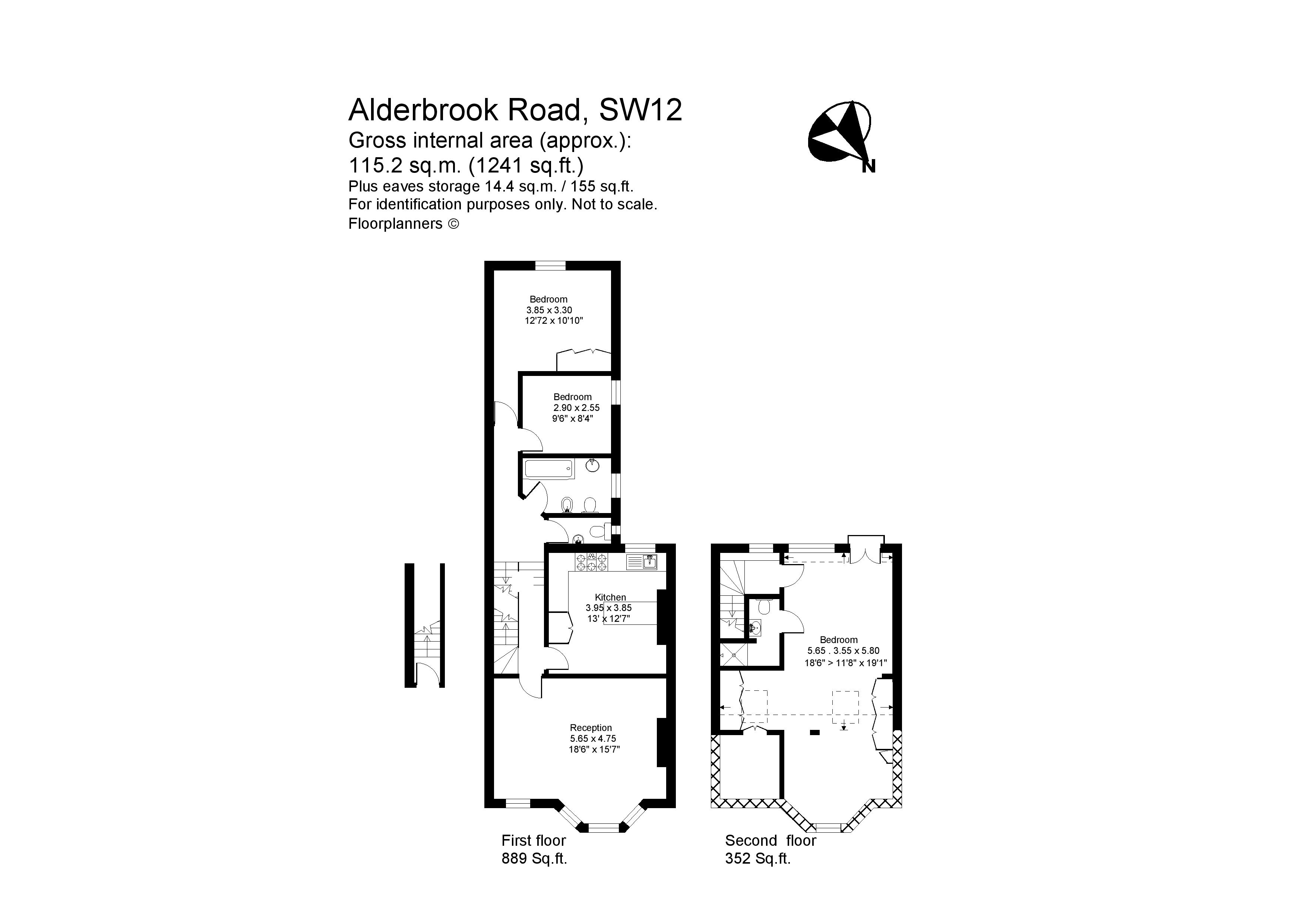 Flat First Floor, 58, Alderbrook Road, London floorplan