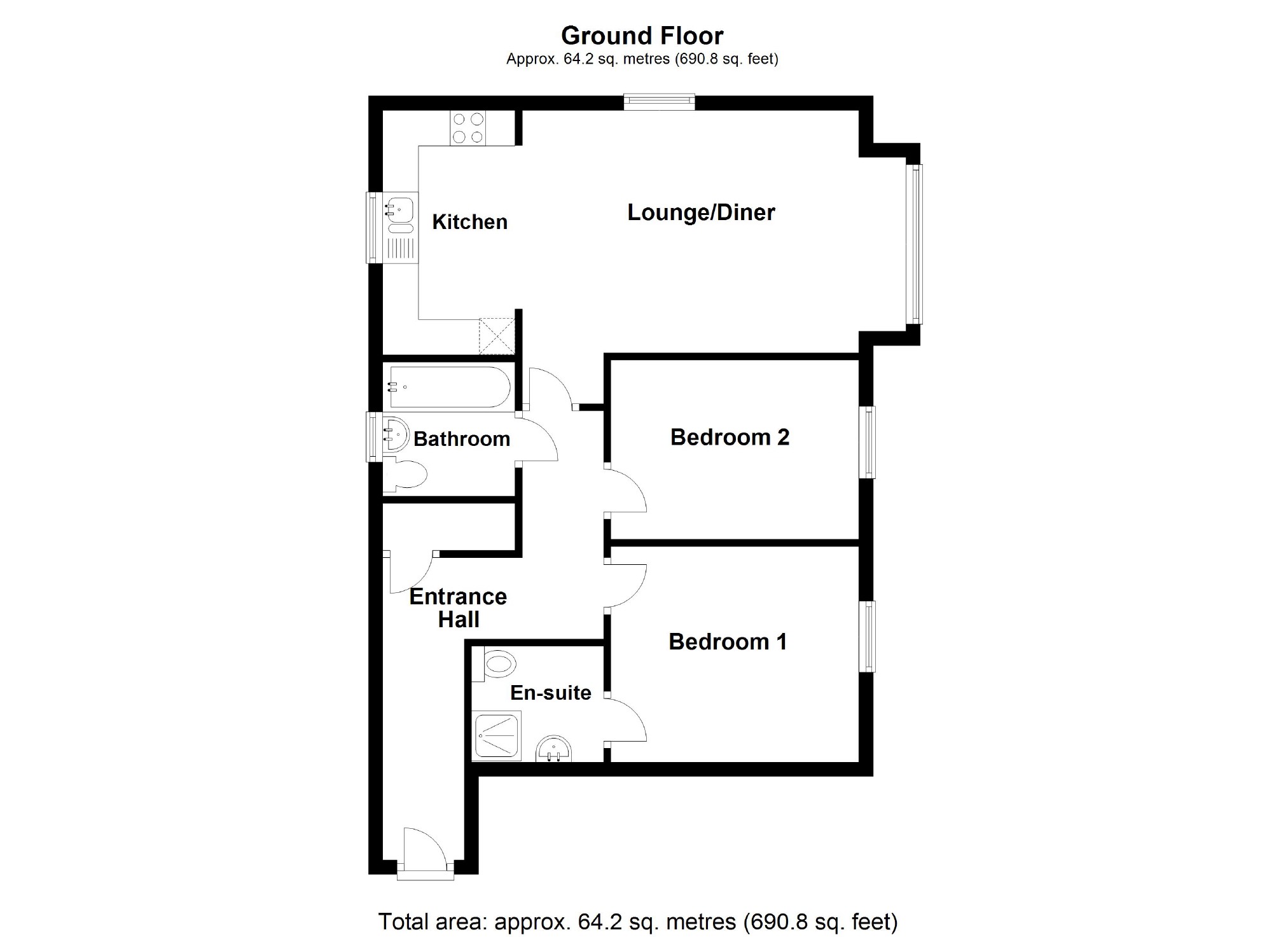 2 Bedrooms Flat to rent in Lundy Walk, Newton Leys, Milton Keynes MK3