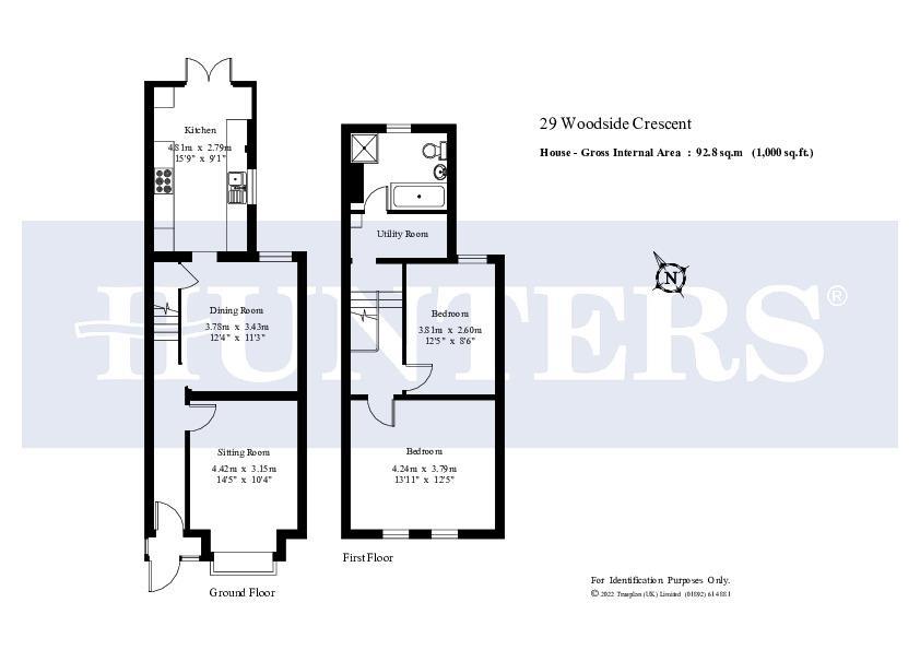 Woodside Crescent, Sidcup, Kent DA15, 2 bedroom semidetached house for