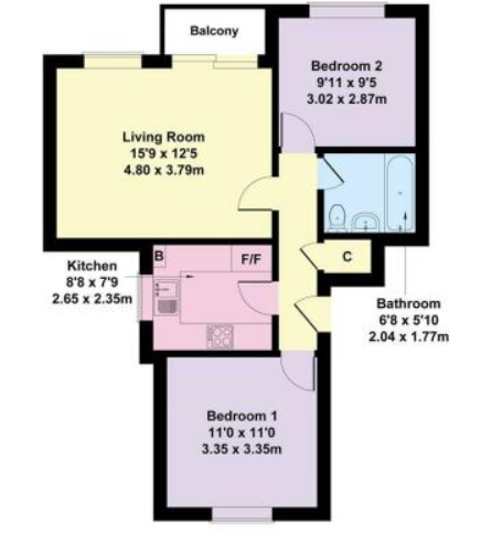 Flat 4 Wiltie Court, 12-14, Wiltie Gardens, Kent floorplan