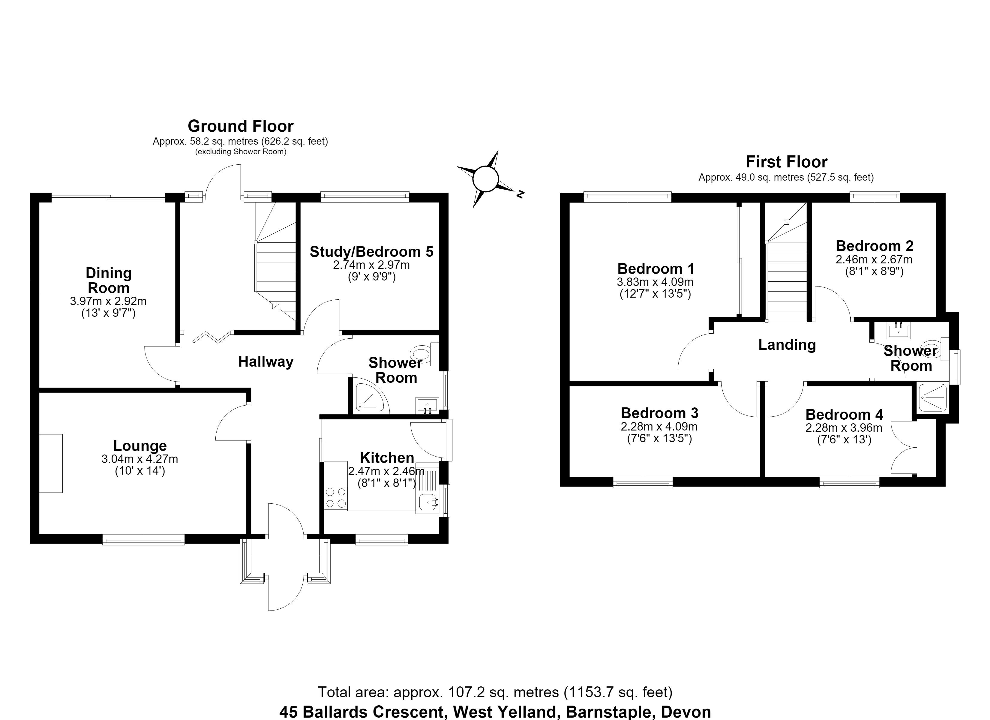 45, Ballards Crescent, Barnstaple floorplan