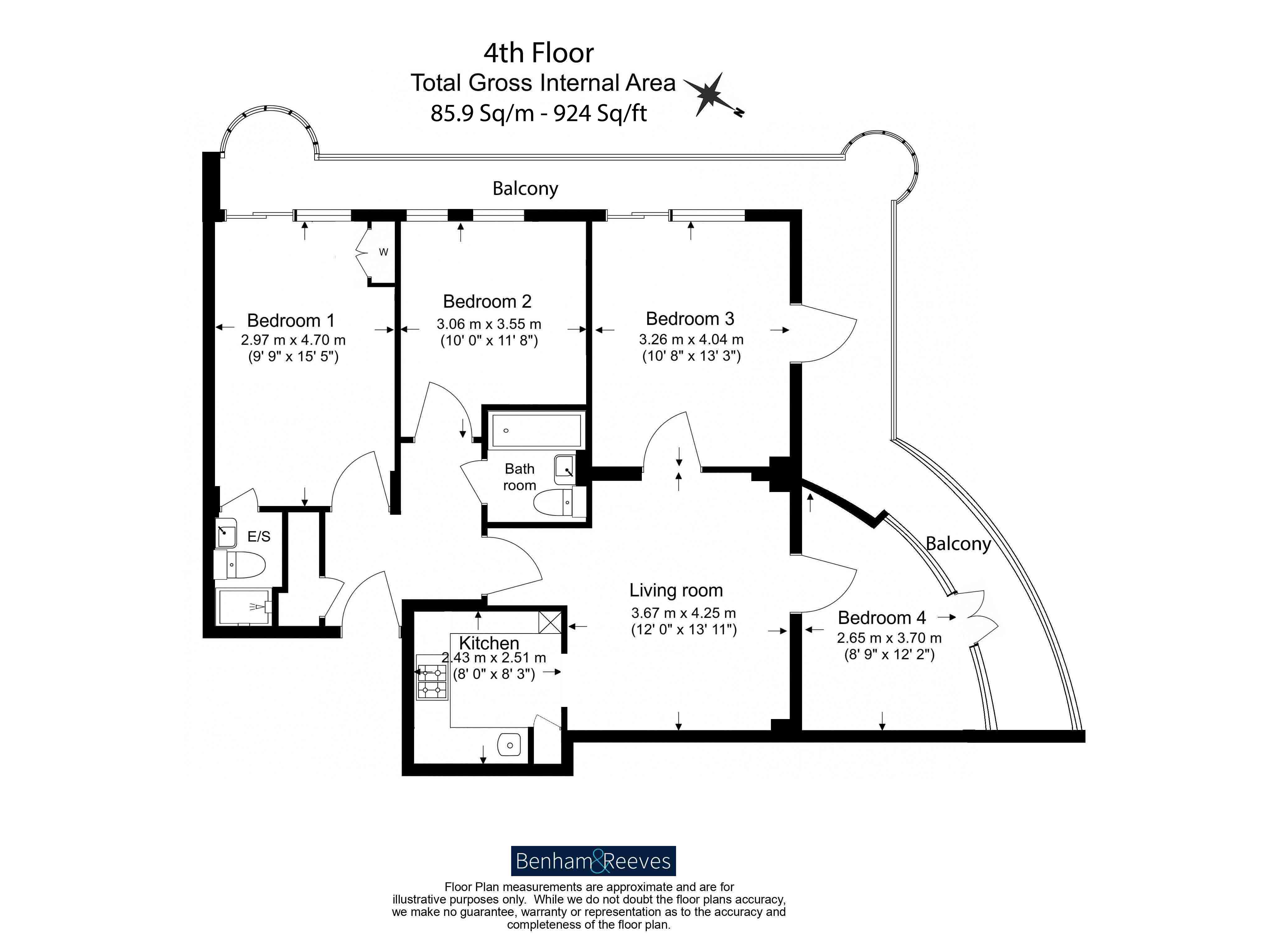 Flat 409, Cavalier House 46-50,, Uxbridge Road, Ealing floorplan