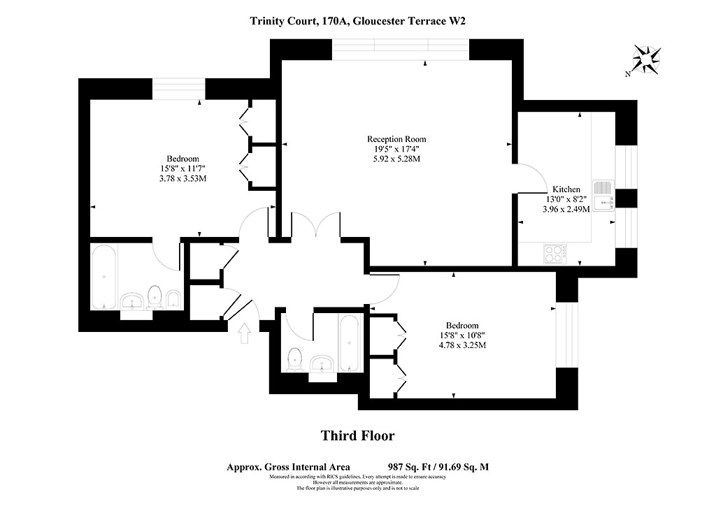 33 , Gloucester Terrace, London floorplan