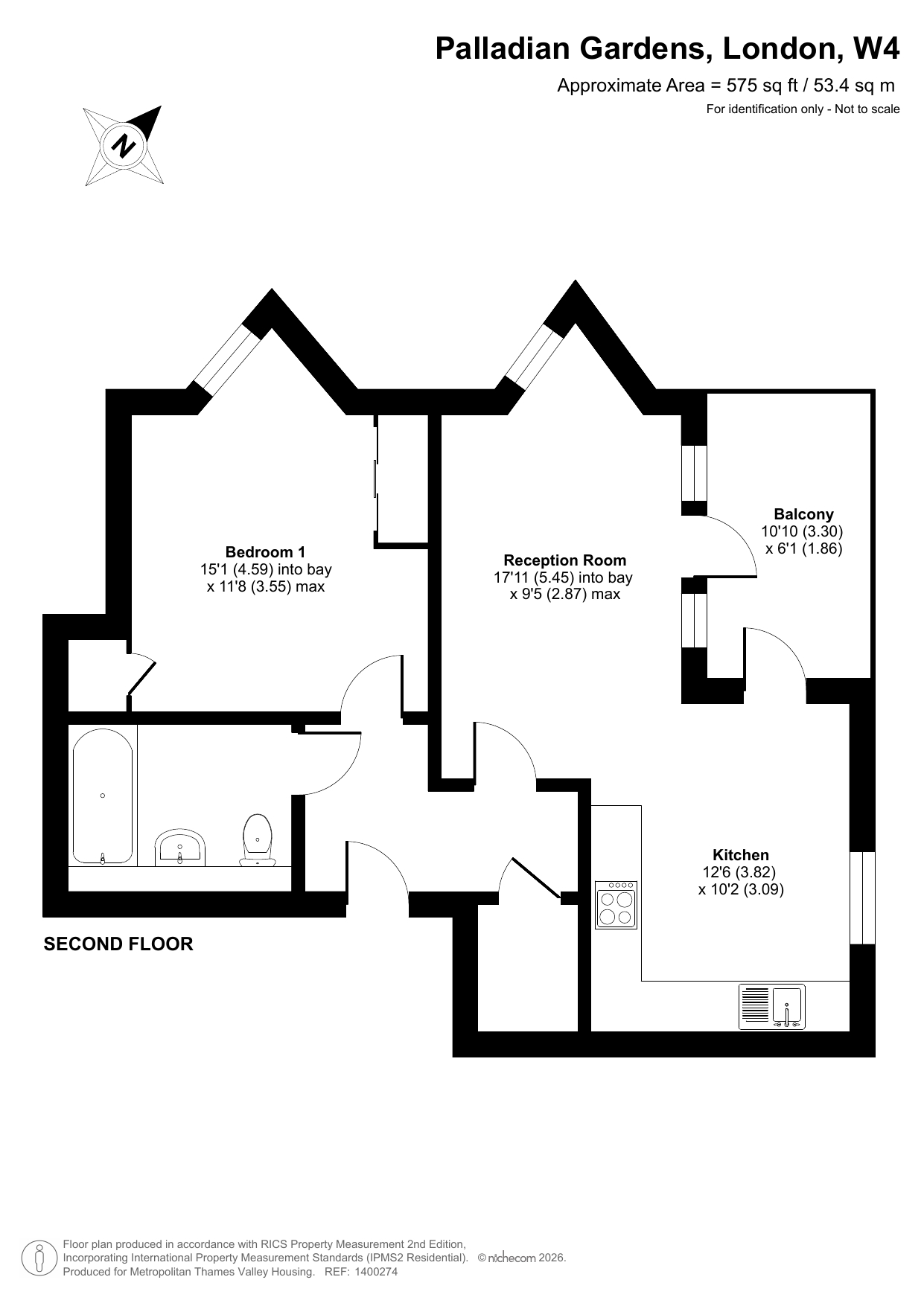 MTVH SO - Flat 24, Concord Court,, Palladian Gardens, London floorplan