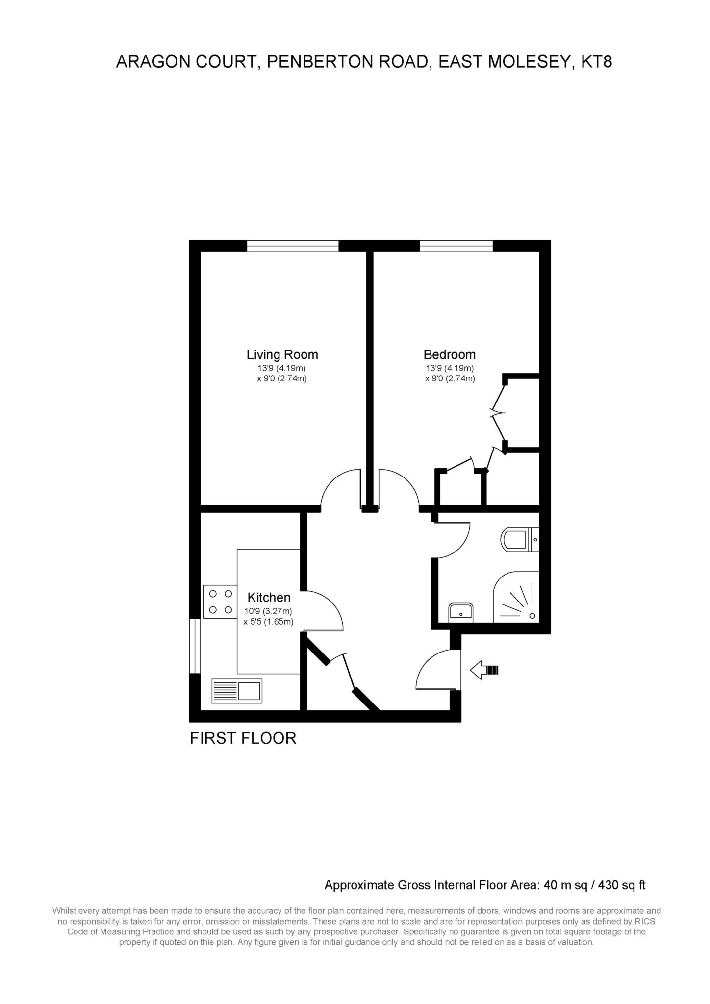 12 Aragon Court, Pemberton Road, East Molesey floorplan