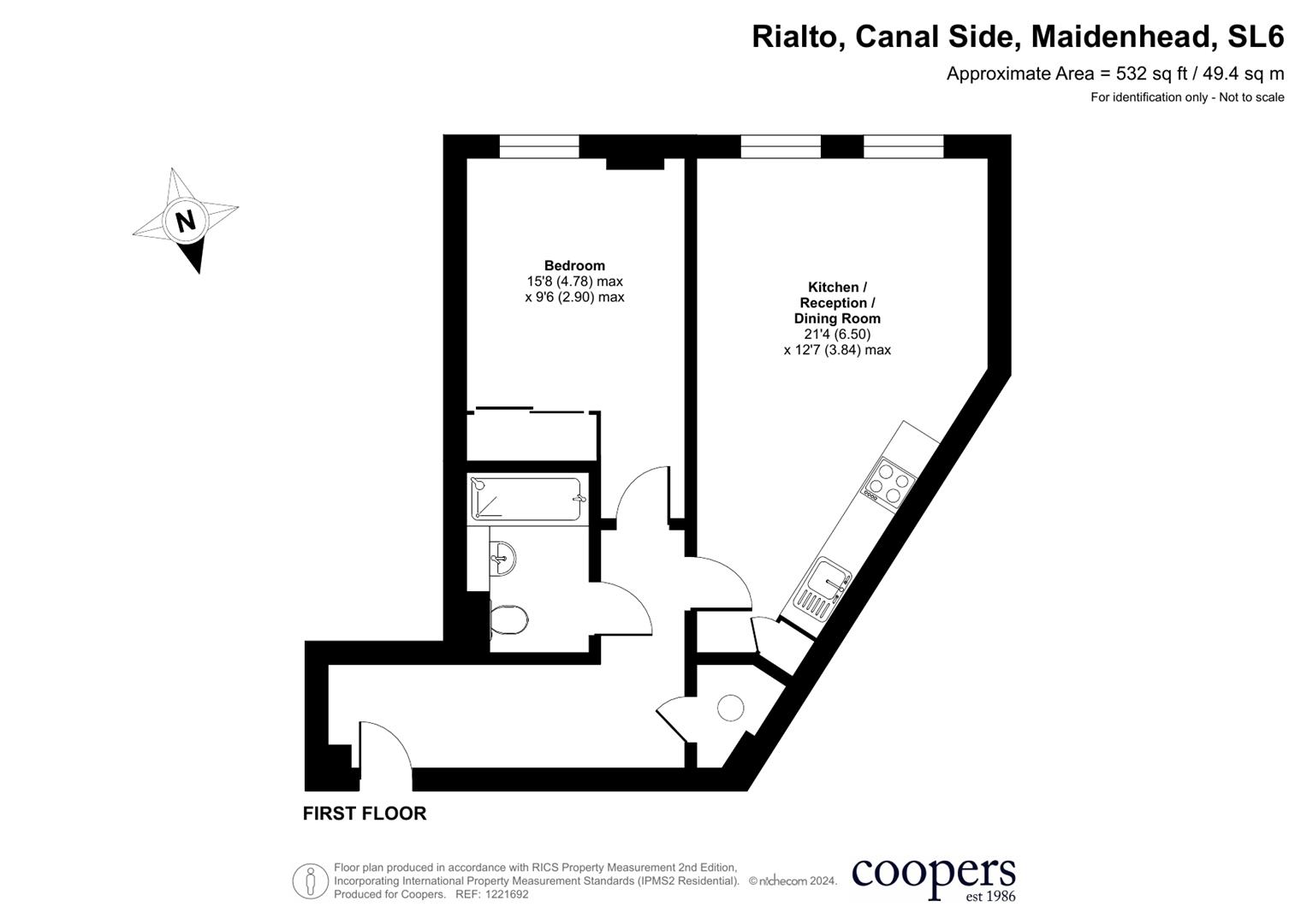 Apartment 8, Rialto, Canal Side, Maidenhead floorplan