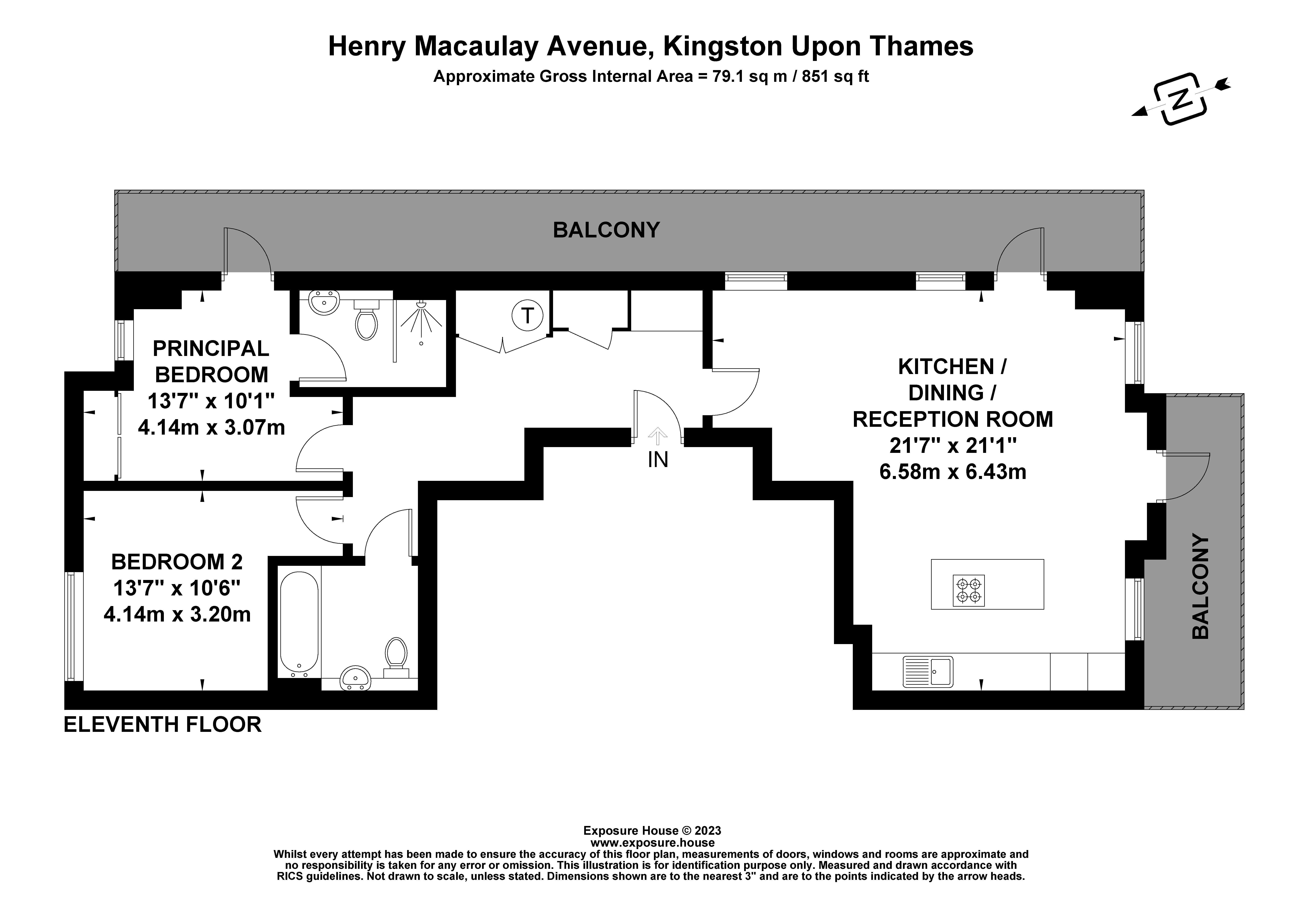 Flat 111, Admiralty Building, 17, Henry Macaulay Avenue, Surrey floorplan