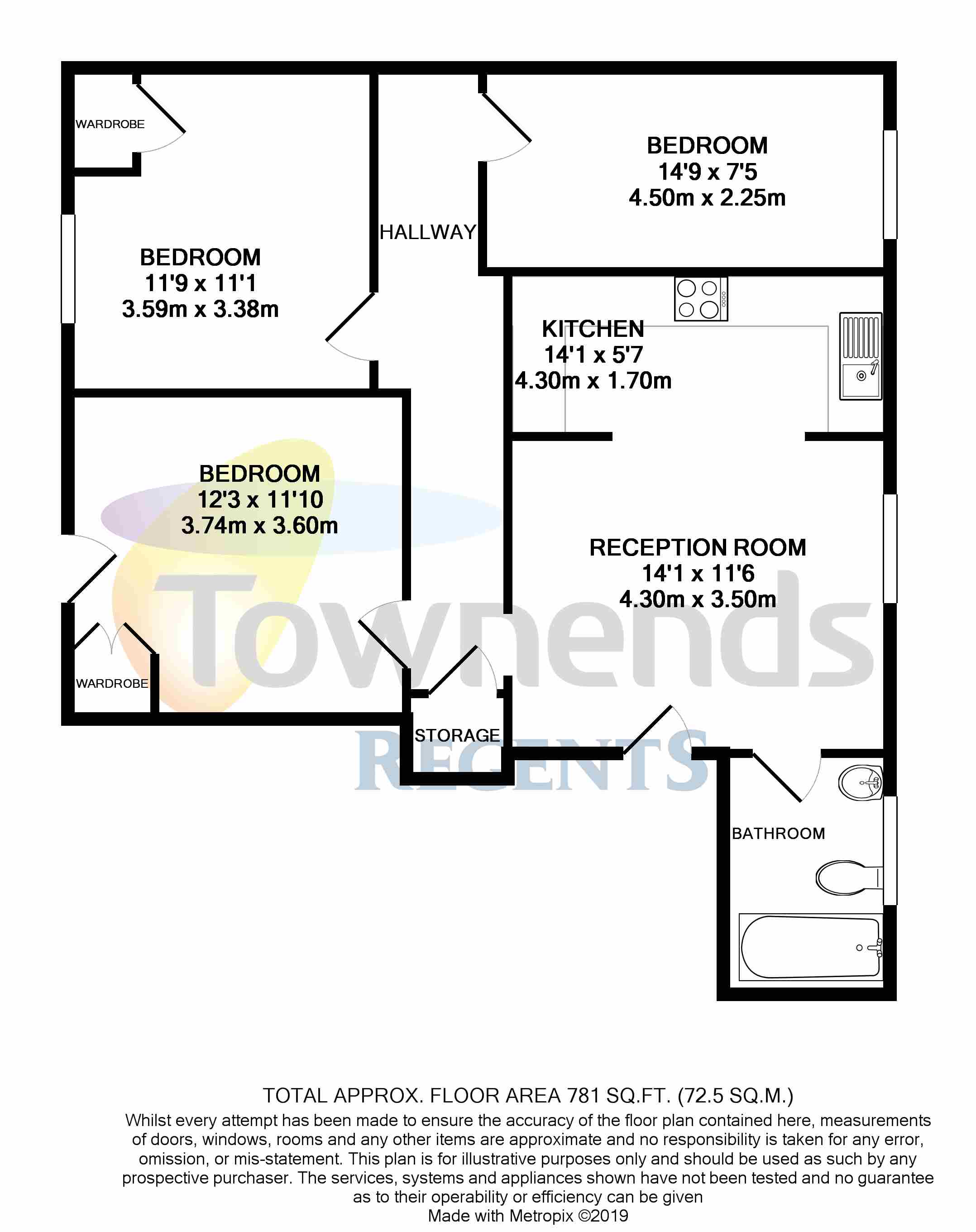 3 Bedrooms Flat to rent in Fox Lane North, Chertsey, Surrey KT16