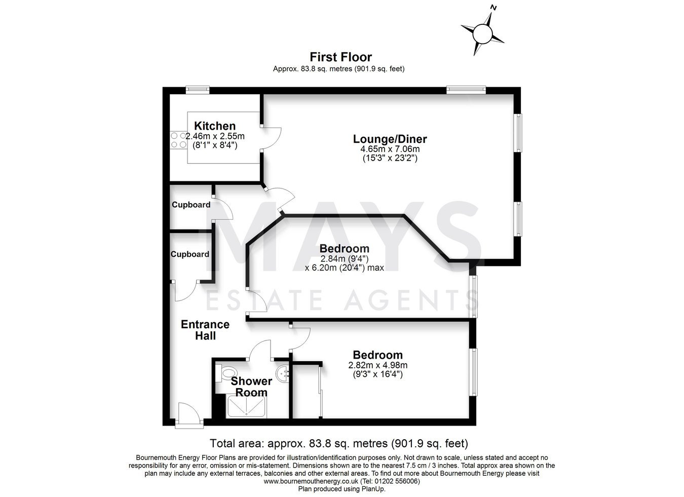 Flat 40, Churchill Lodge, 234 Sandbanks Road, Lilliput floorplan