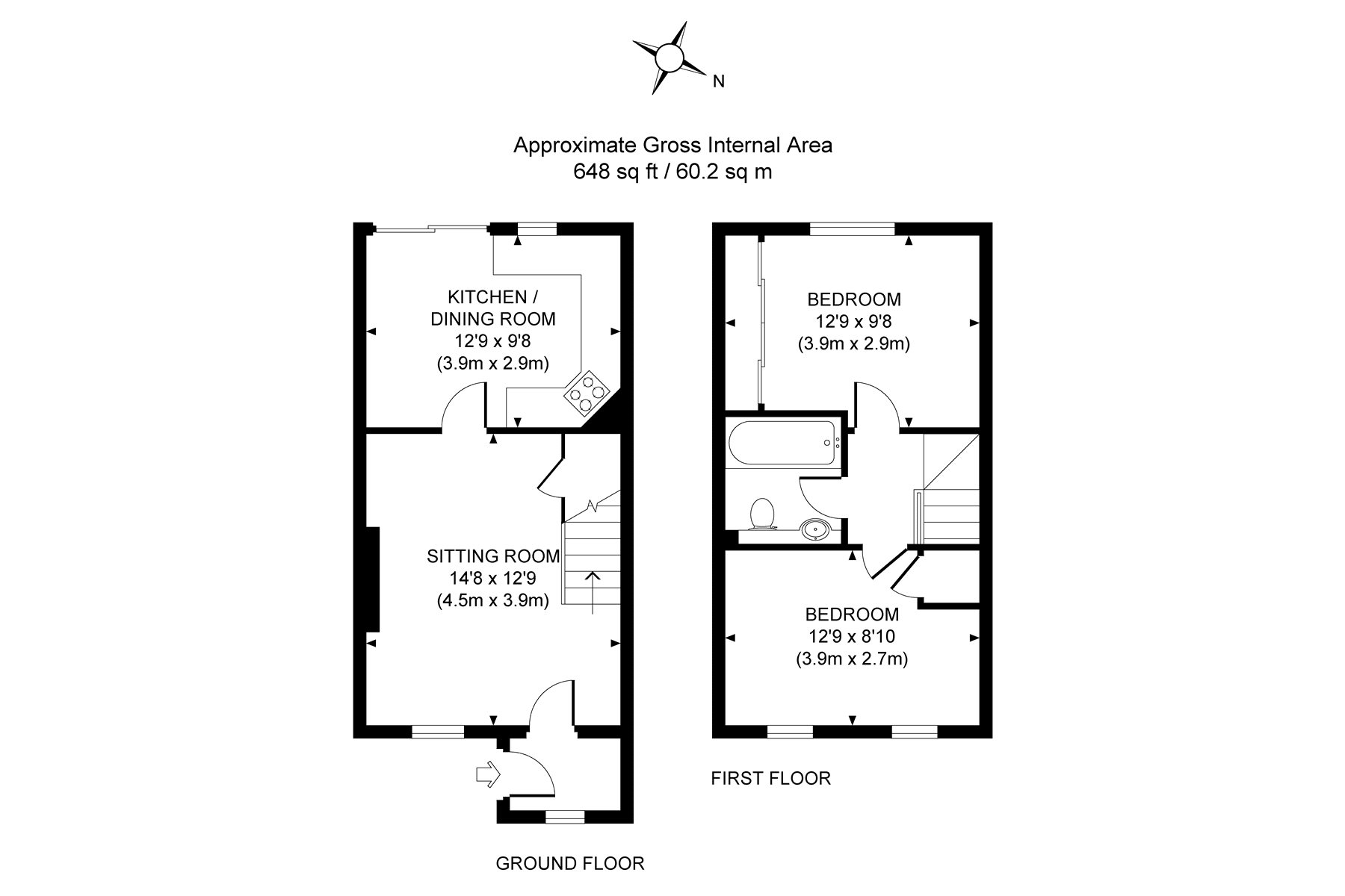 2 Bedrooms Terraced house for sale in West End, Woking, Surrey GU24