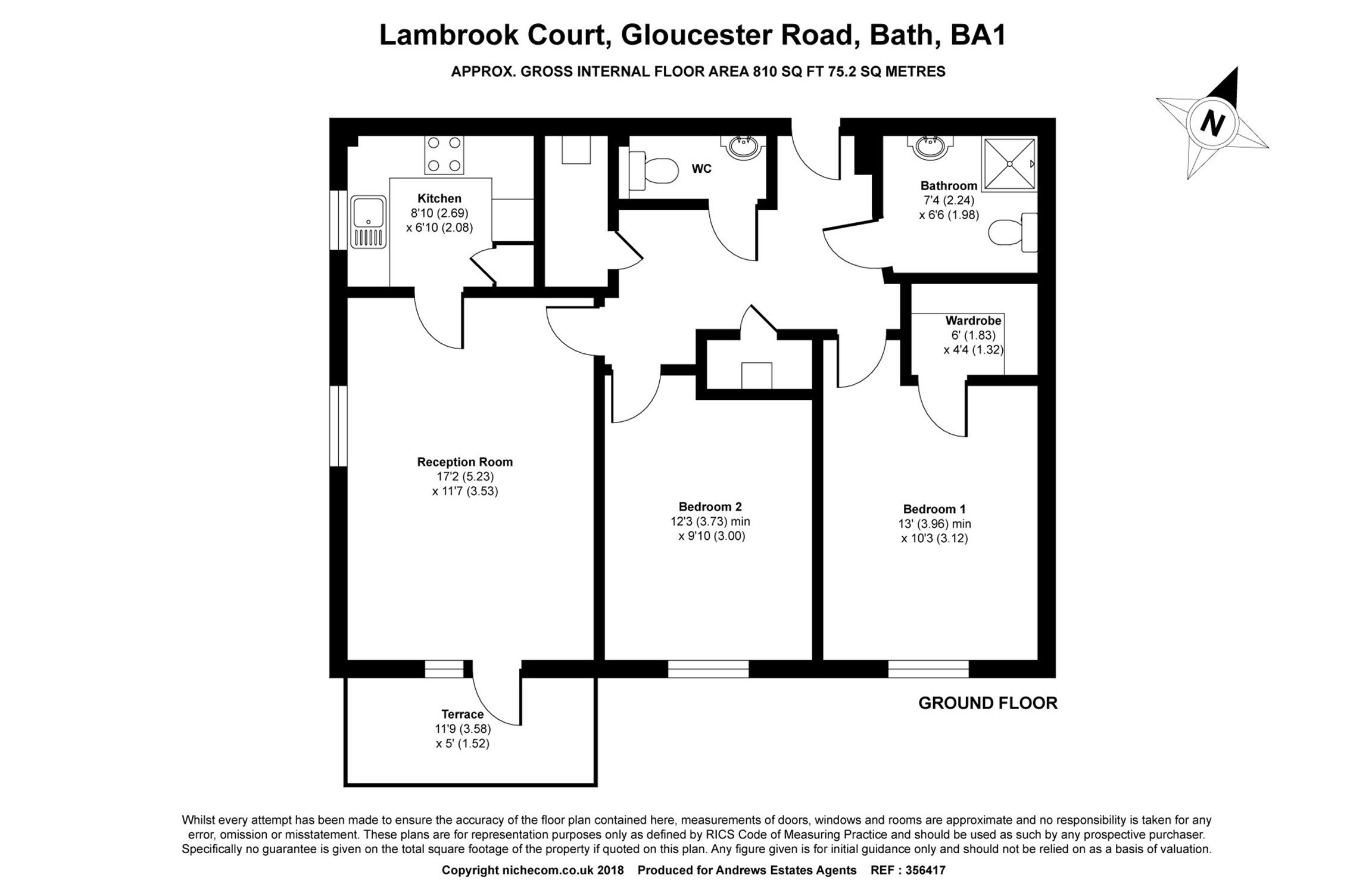 2 Bedrooms Flat for sale in Lambrook Court, Gloucester Road, Bath BA1