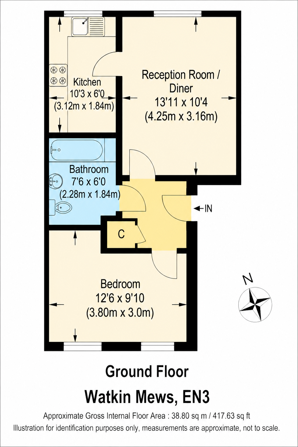 1, Watkin Mews, Enfield floorplan