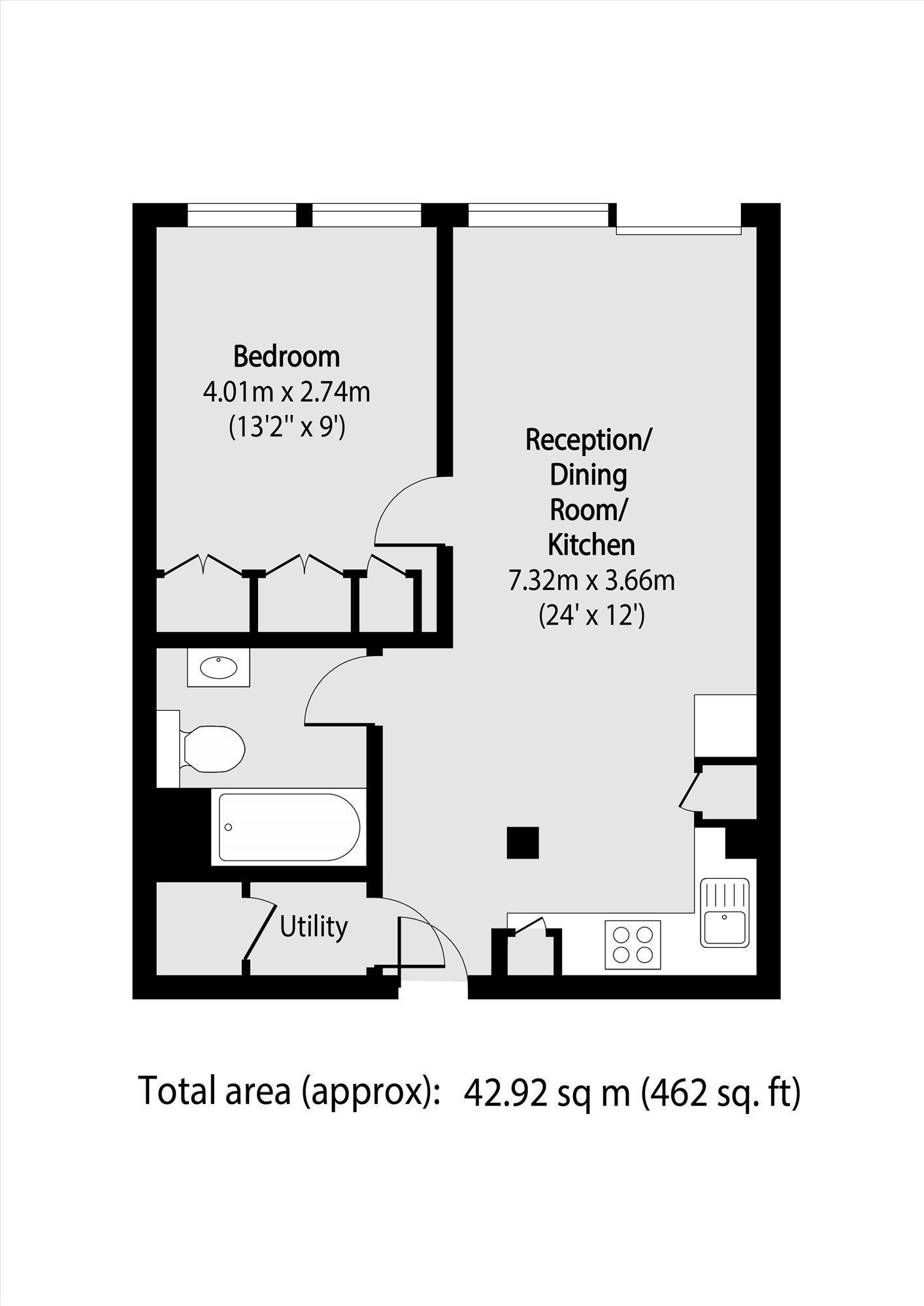Flat 1, 105, Marsham Street, London floorplan