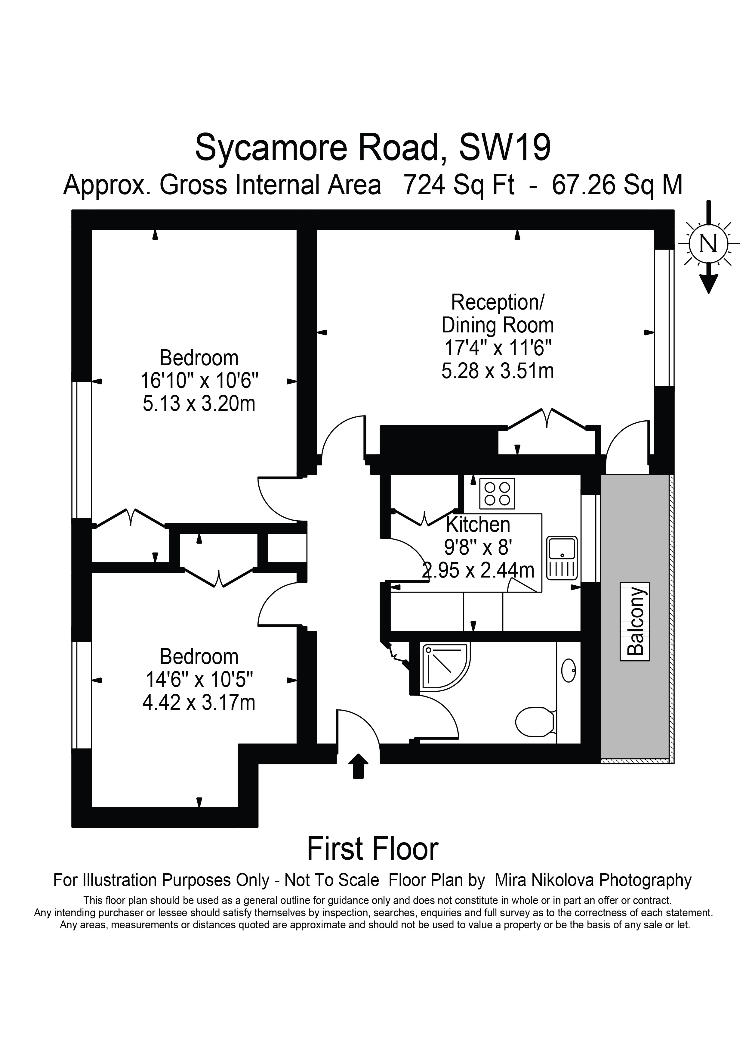 Sycamore Road, London, SW19 floorplan