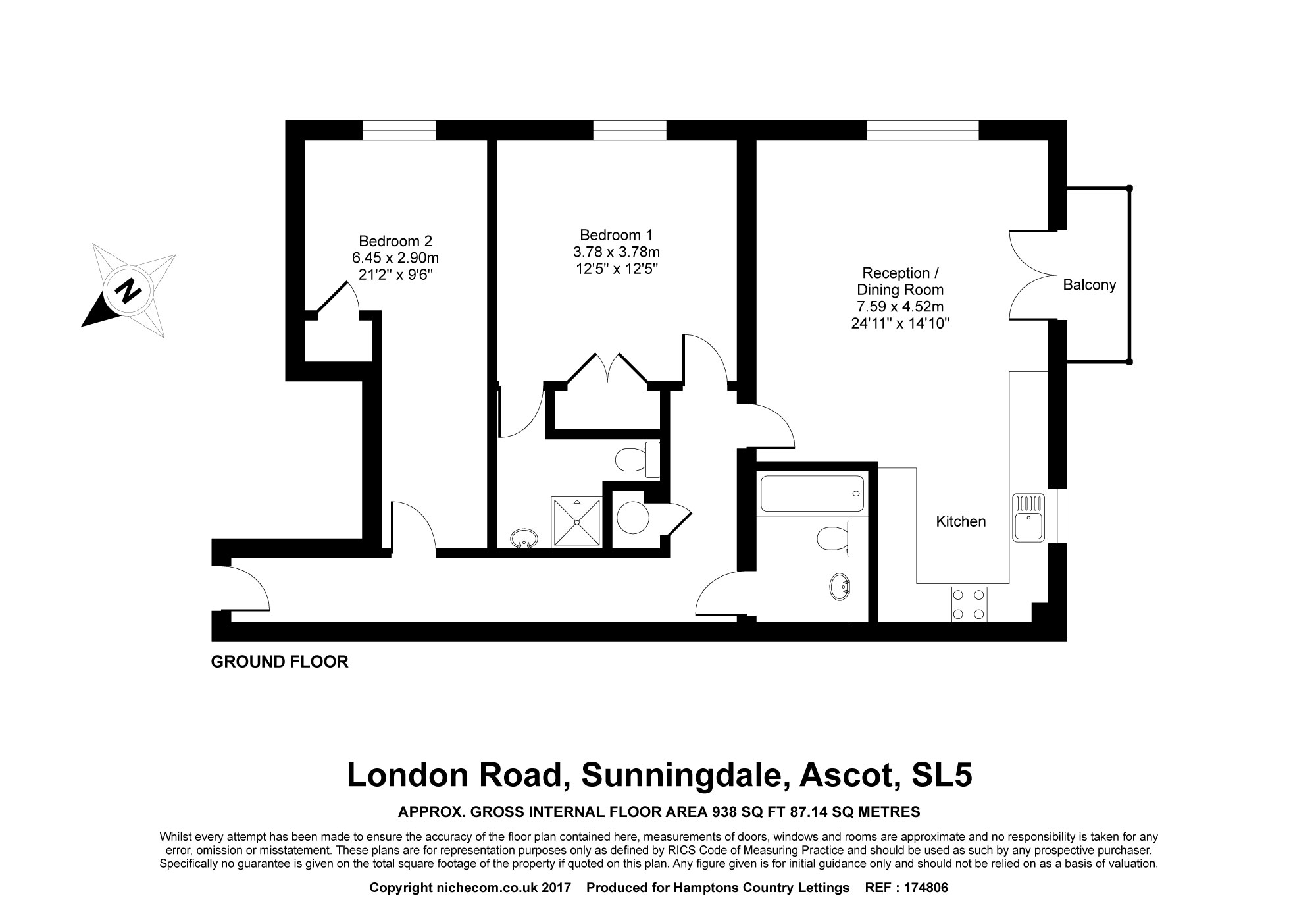Flat 4, Fairways House, London Road, Ascot floorplan