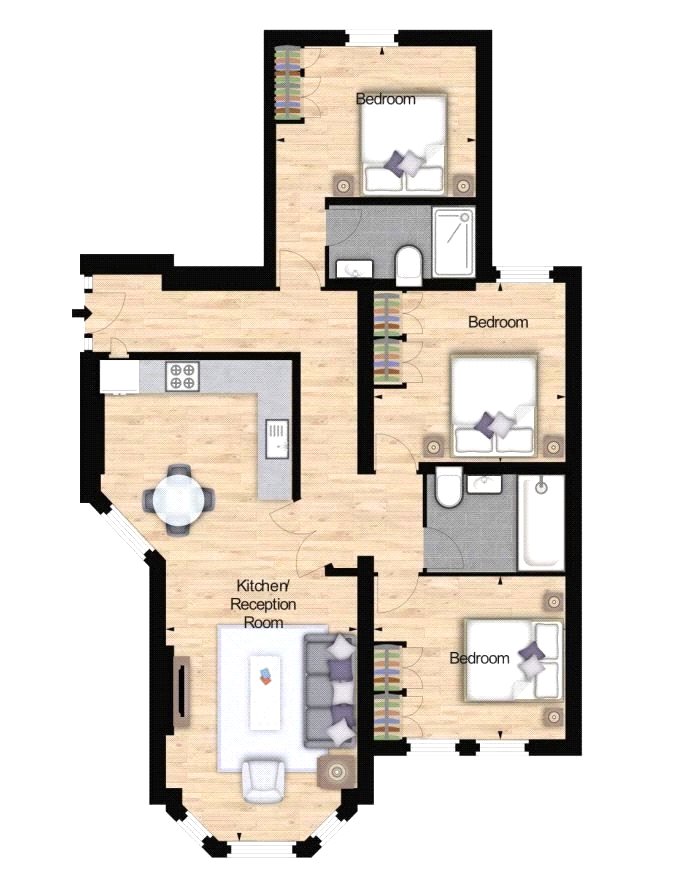 3 Bedrooms Flat to rent in Hamlet Gardens, 290 King Street, Ravenscourt Park, London W6