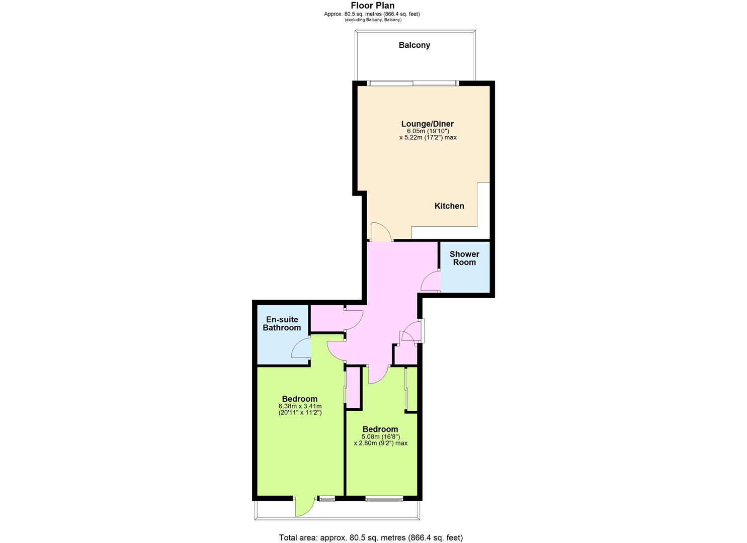 Flat 23, Beach Residences, Marine Parade, Worthing floorplan