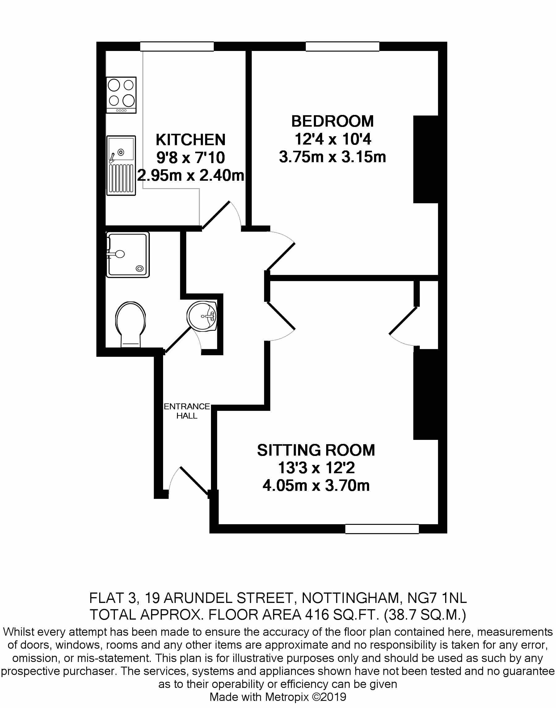 Flat 3, 19, Arundel Street, Lenton, Nottingham floorplan