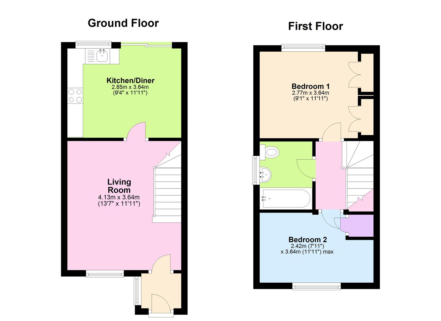 2 Bedrooms Semi-detached house to rent in Specklands, Loughton, Milton Keynes MK5