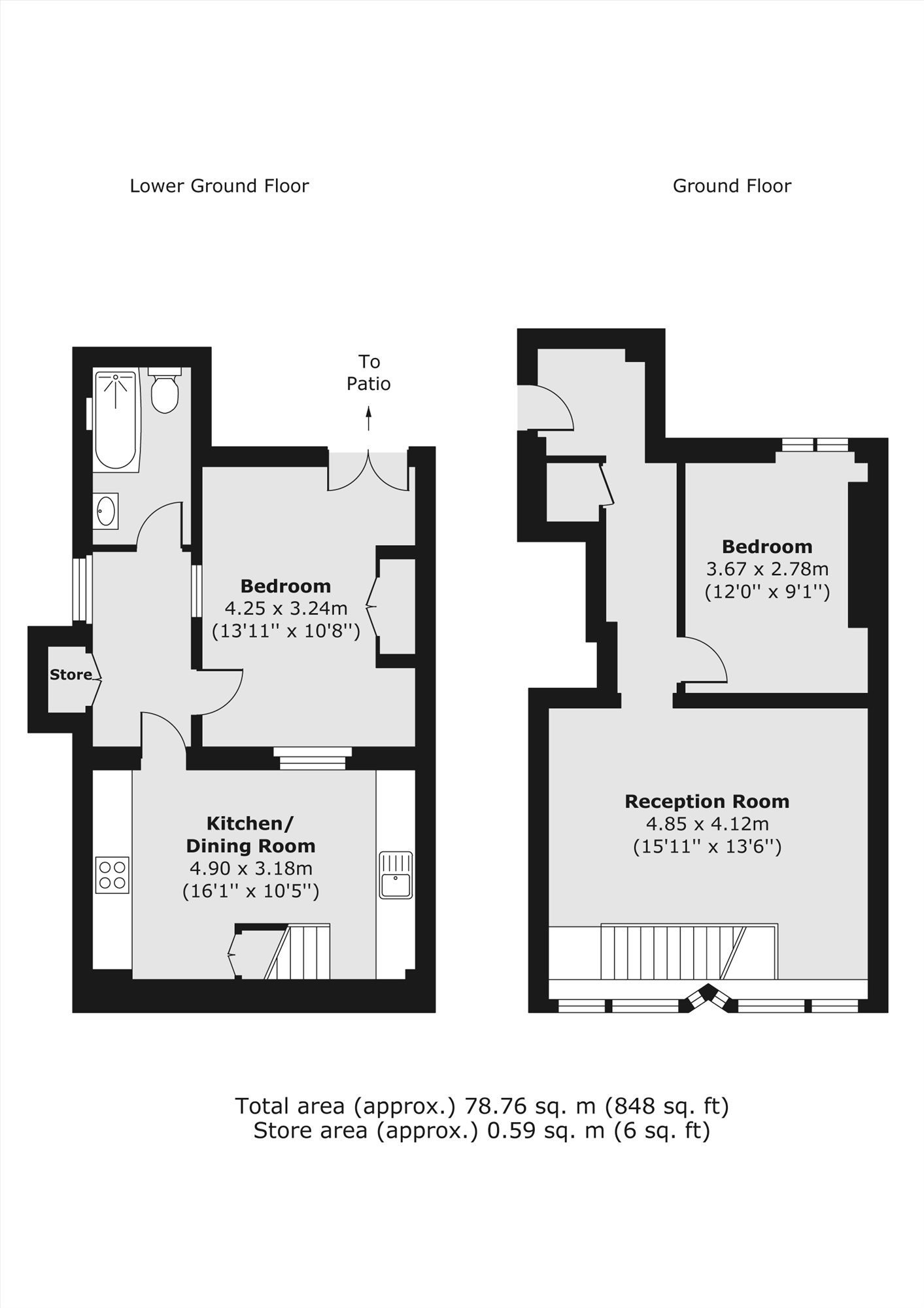 Flat 1, 14, Sunnyhill Road, London floorplan