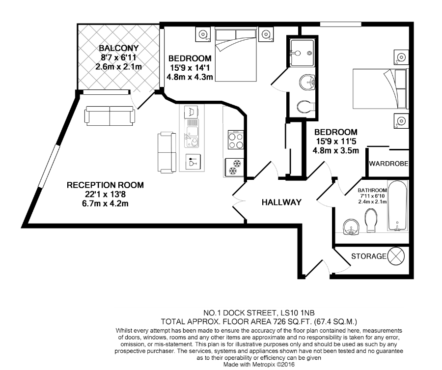 2 Bedrooms Flat to rent in Dock Street, Leeds LS10