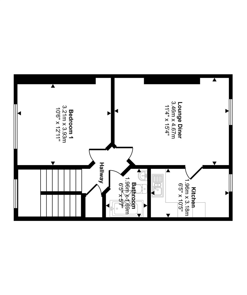 Flat D, 34, St. Julians Road, London floorplan