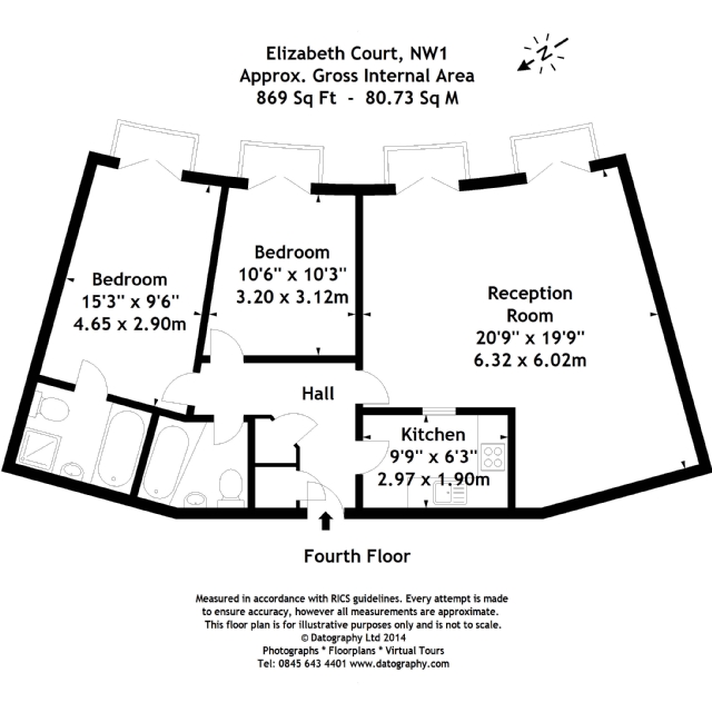 2 Bedrooms Flat to rent in Elizabeth Court, 1 Palgrave Gardens, Regent's Park, London NW1