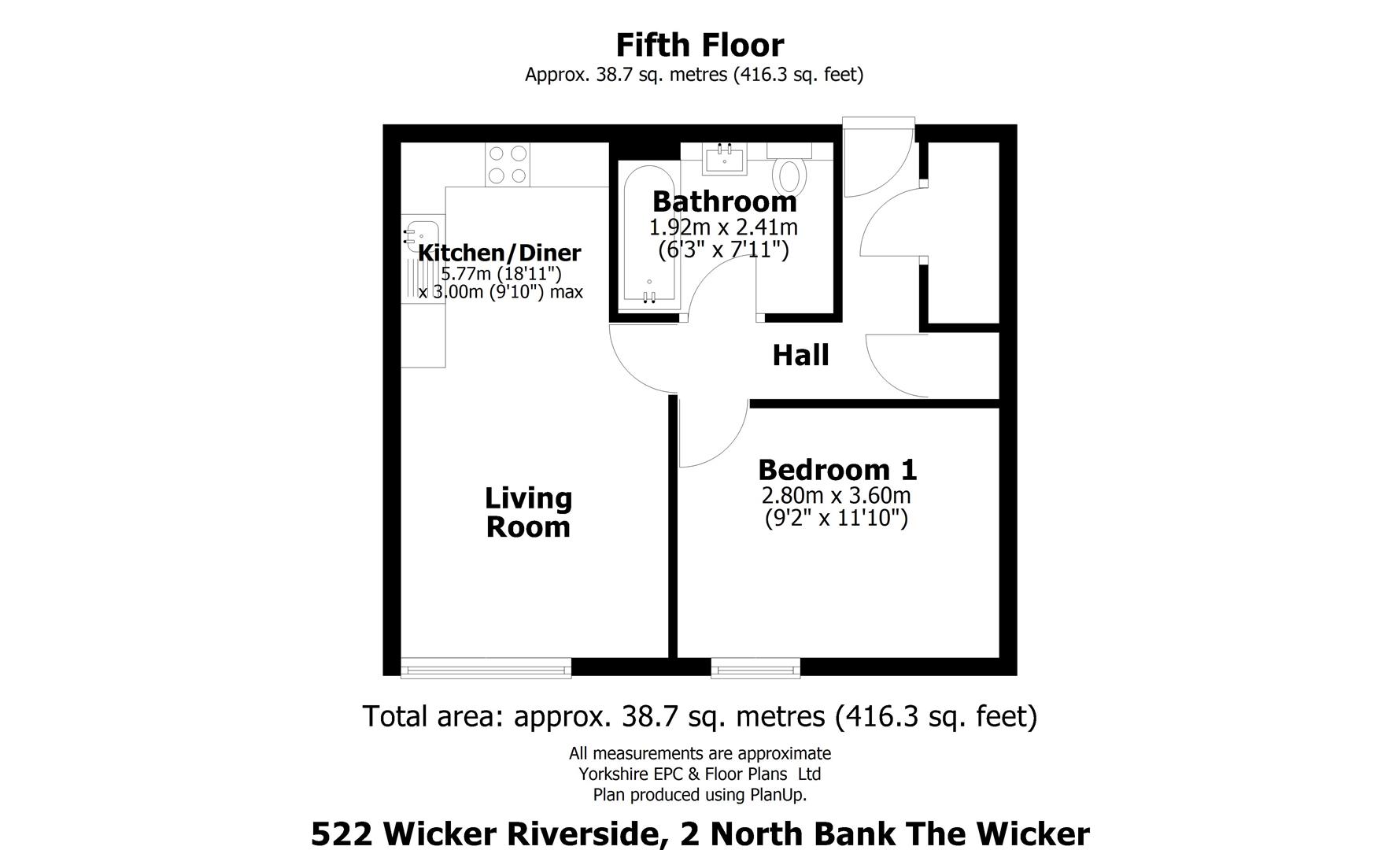 522 Wicker Riverside, 2 North Bank, Sheffield floorplan