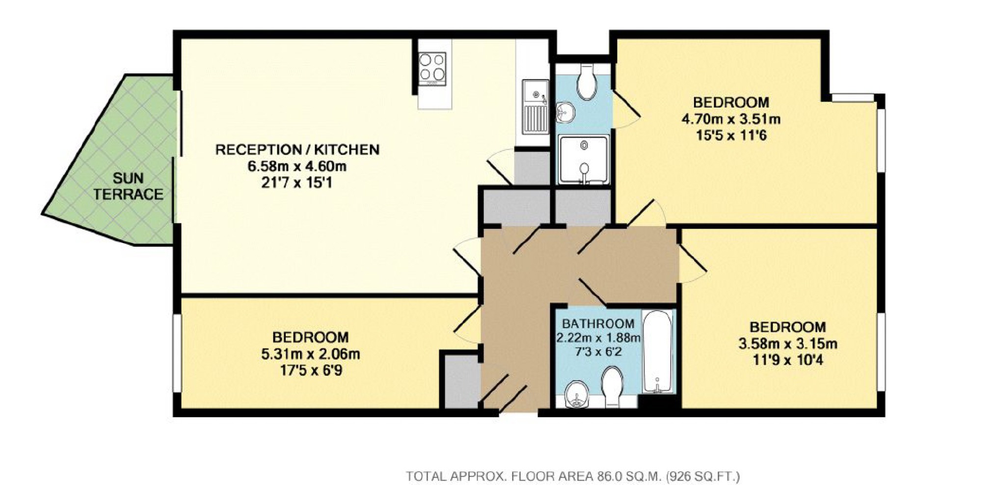 3 Bedrooms Flat to rent in Circa Apartments, London NW1