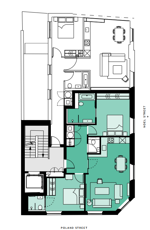 2 Bedrooms Flat to rent in Poland Street, Soho W1F