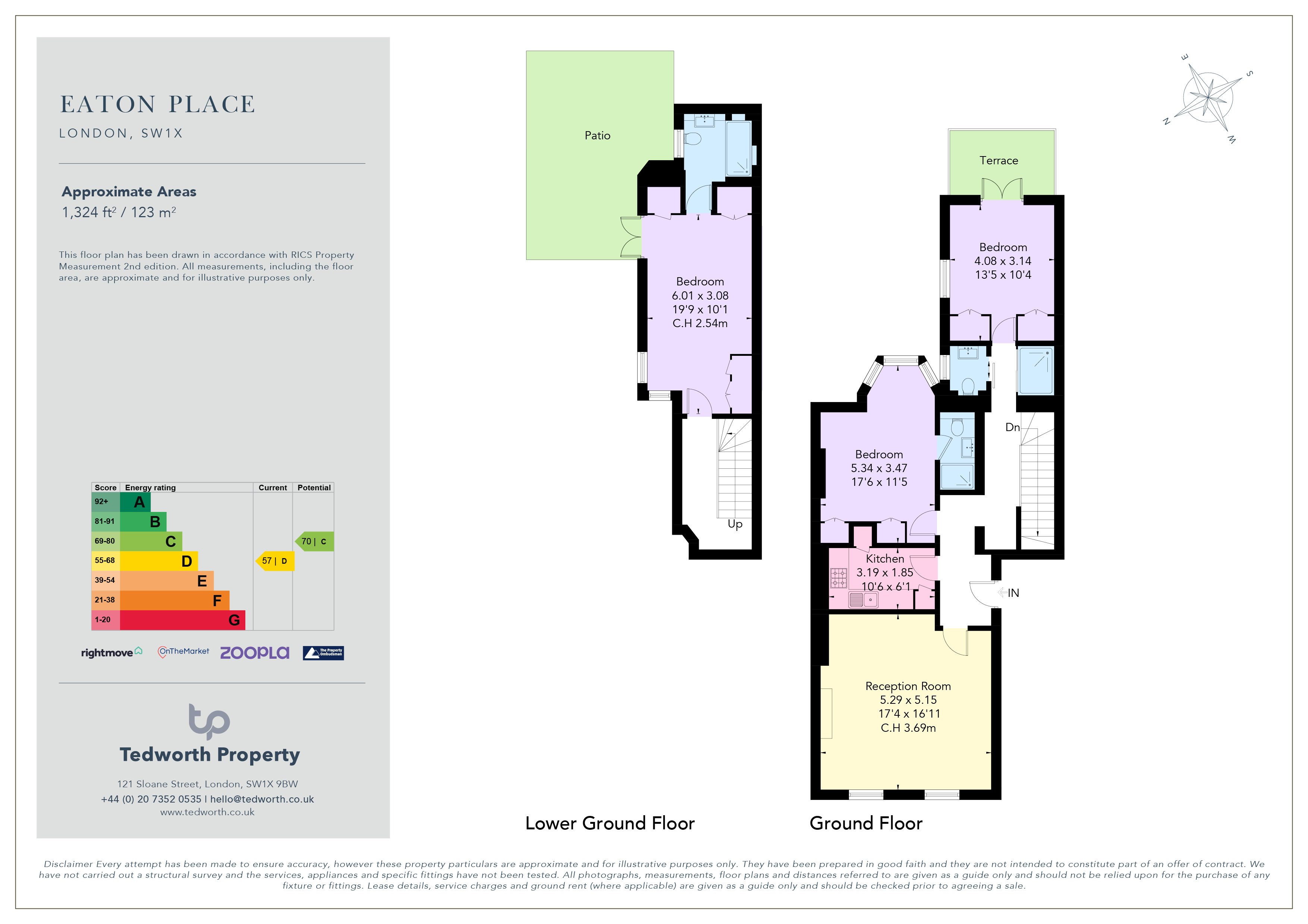 Flat 1, 52, Eaton Place, London floorplan