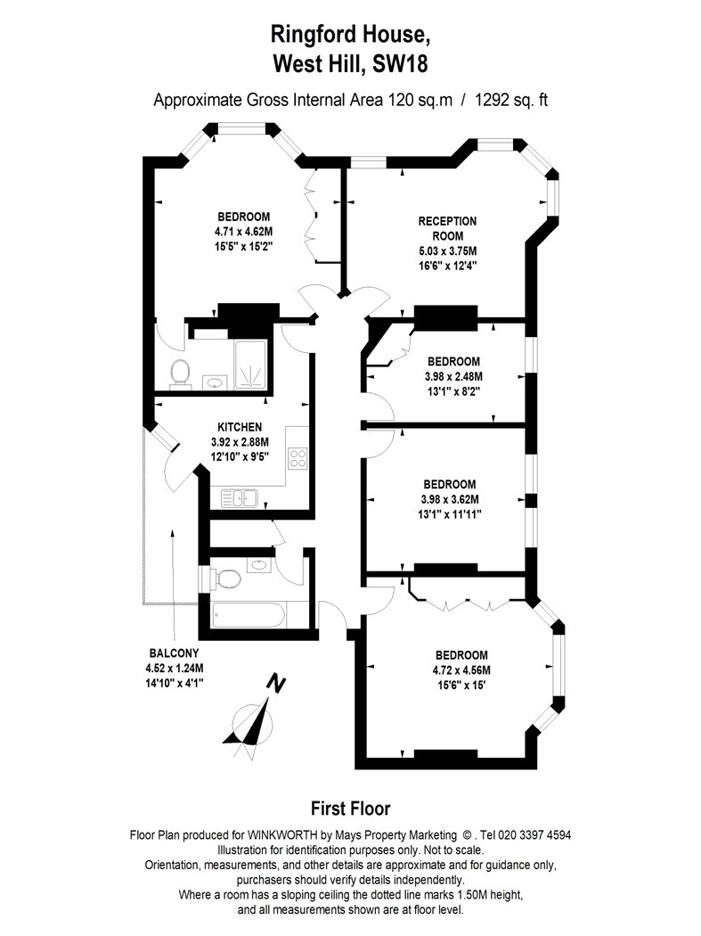 Flat 3, Ringford House,, West Hill, London floorplan