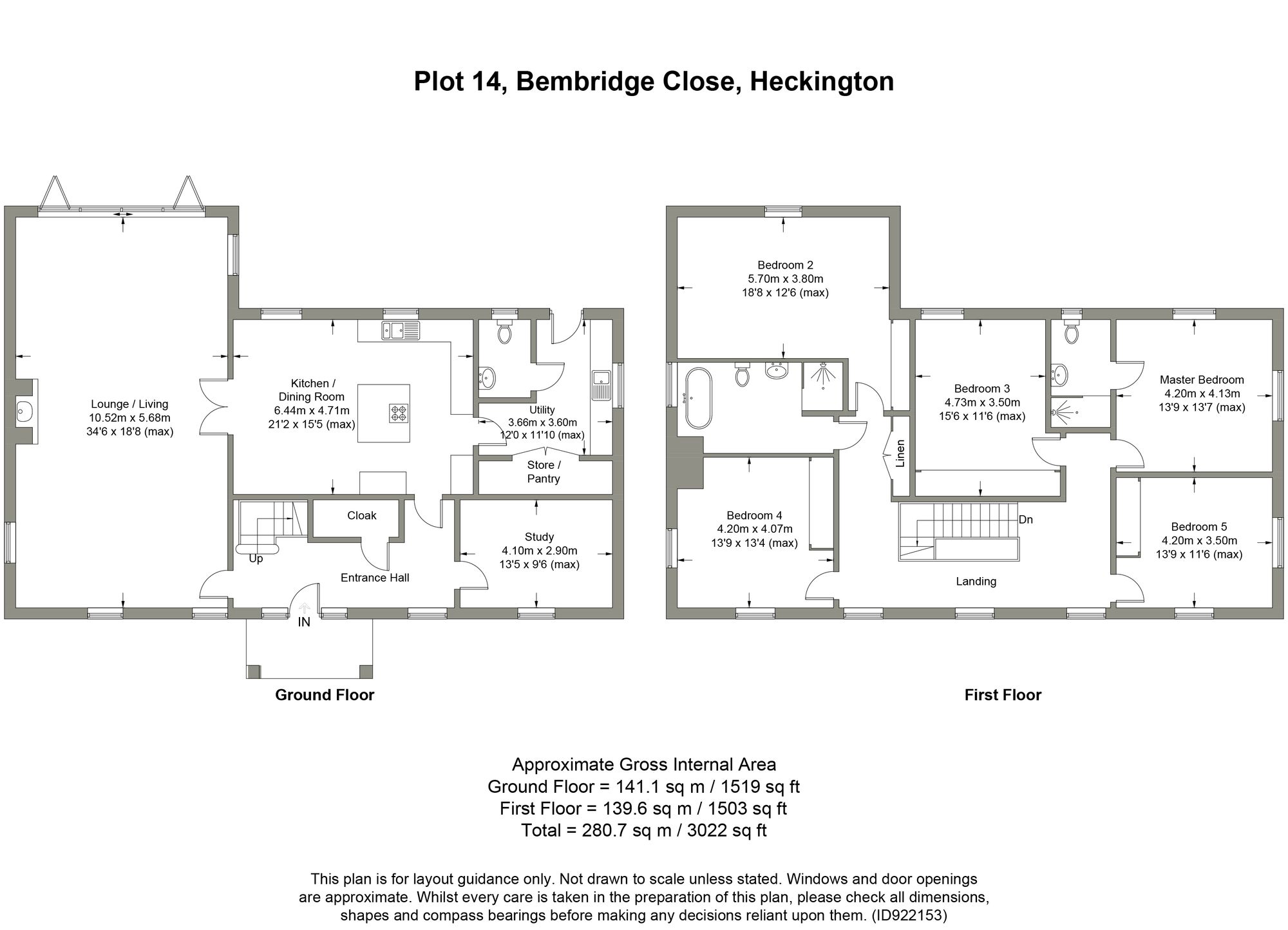 Bembridge Close, Sleaford NG34, 5 bedroom detached house for sale