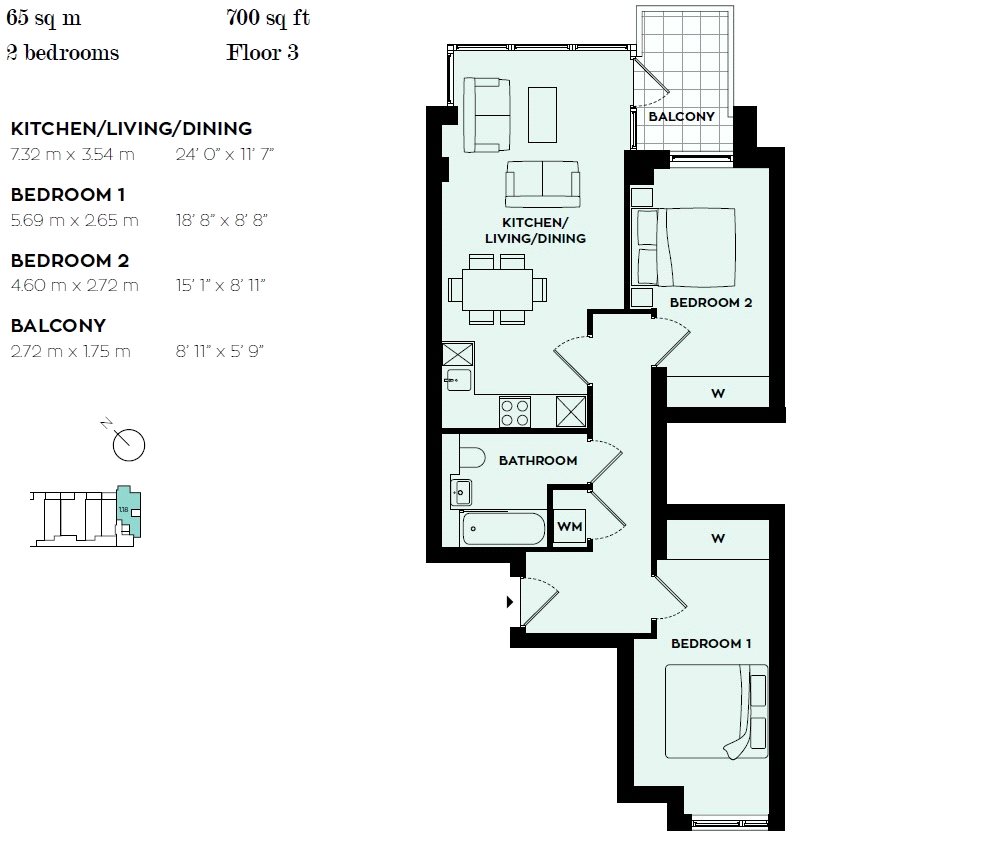 2 Bedrooms Flat to rent in Canalside Square, London N1